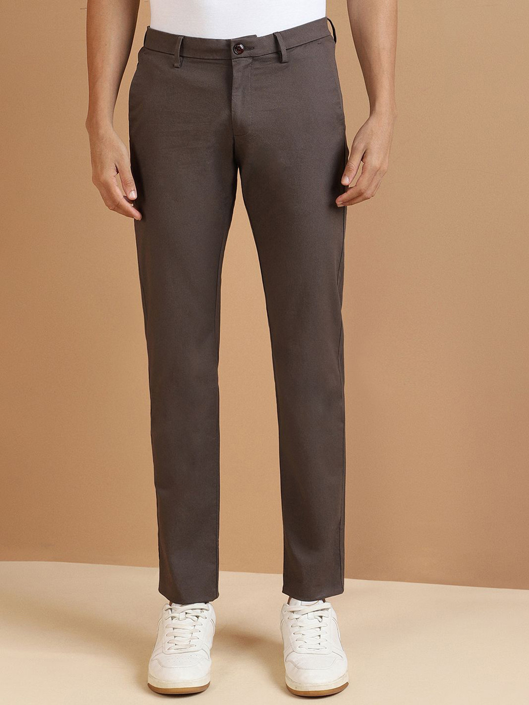 

Allen Solly Men Mid Rise Slim Fit Regular Trouser, Brown