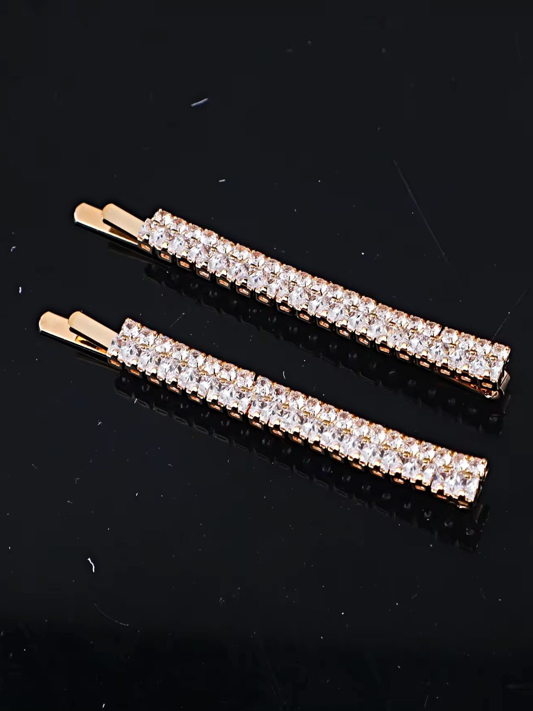 

Proplady Women Set Of 2 Embellished Bobby Pins Hair Accessory, Gold