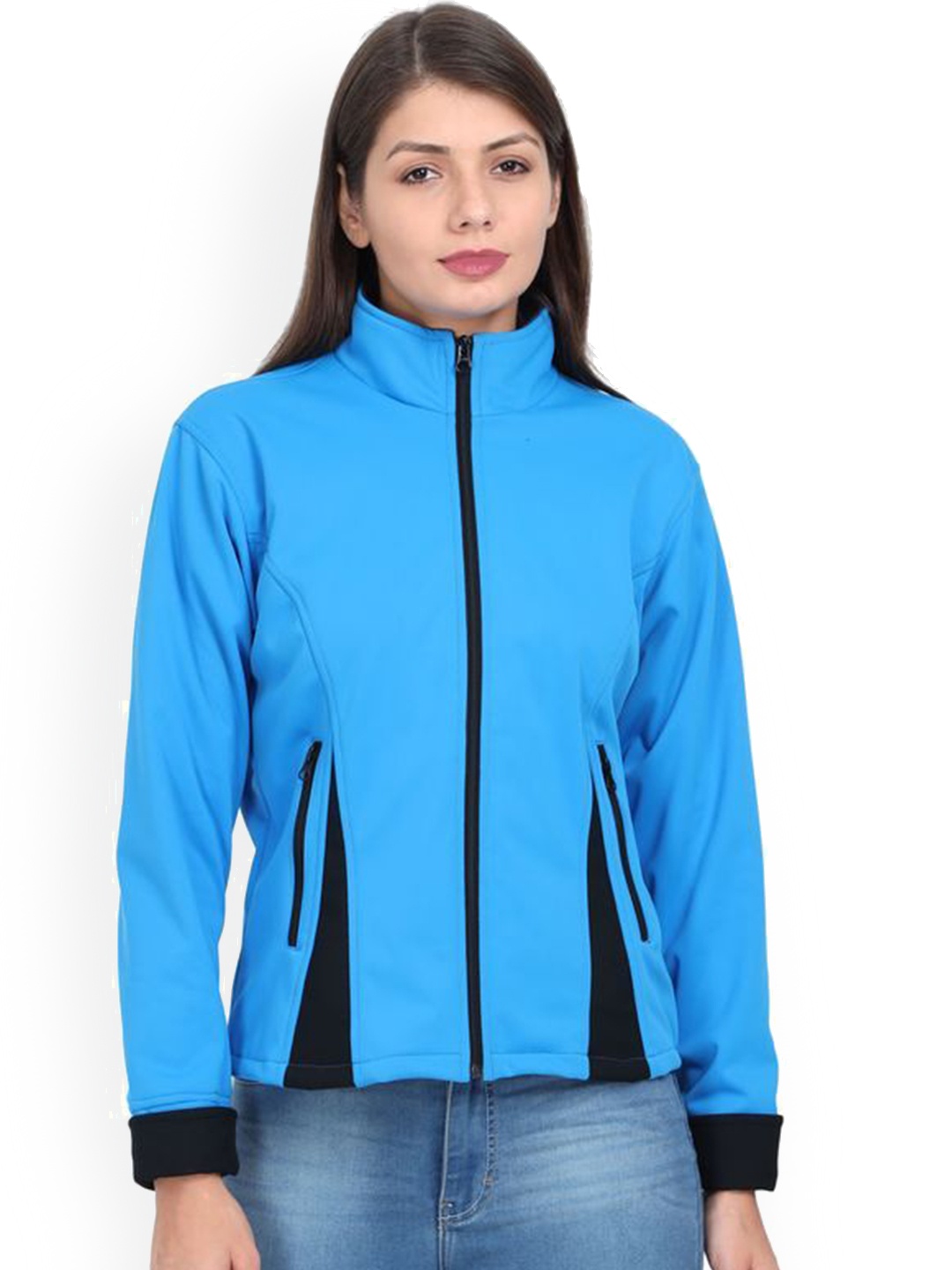 

Plutus Mock Collar Fleece Bomber Jacket, Blue