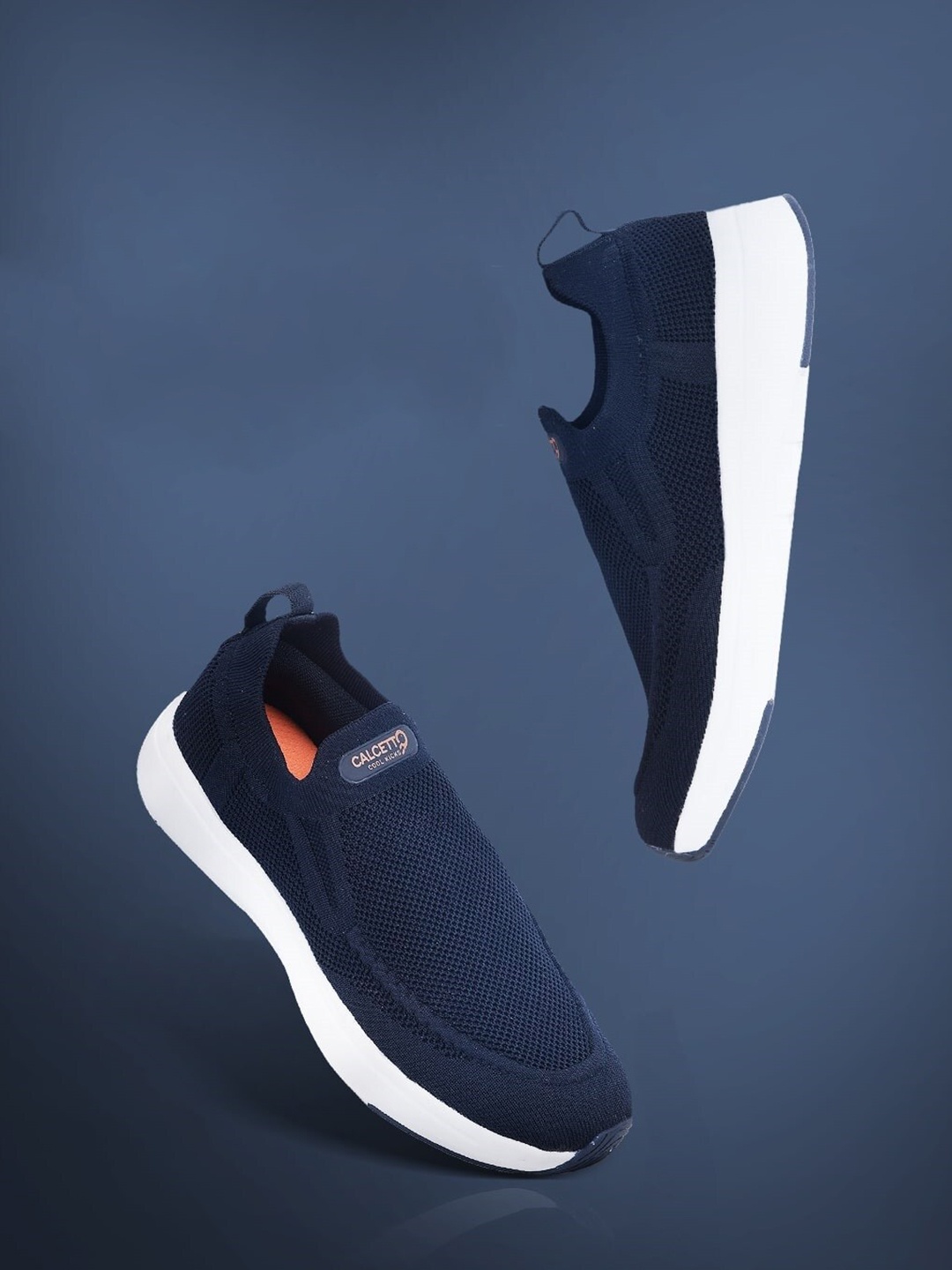 

Calcetto Men Textured Running Shoes, Navy blue