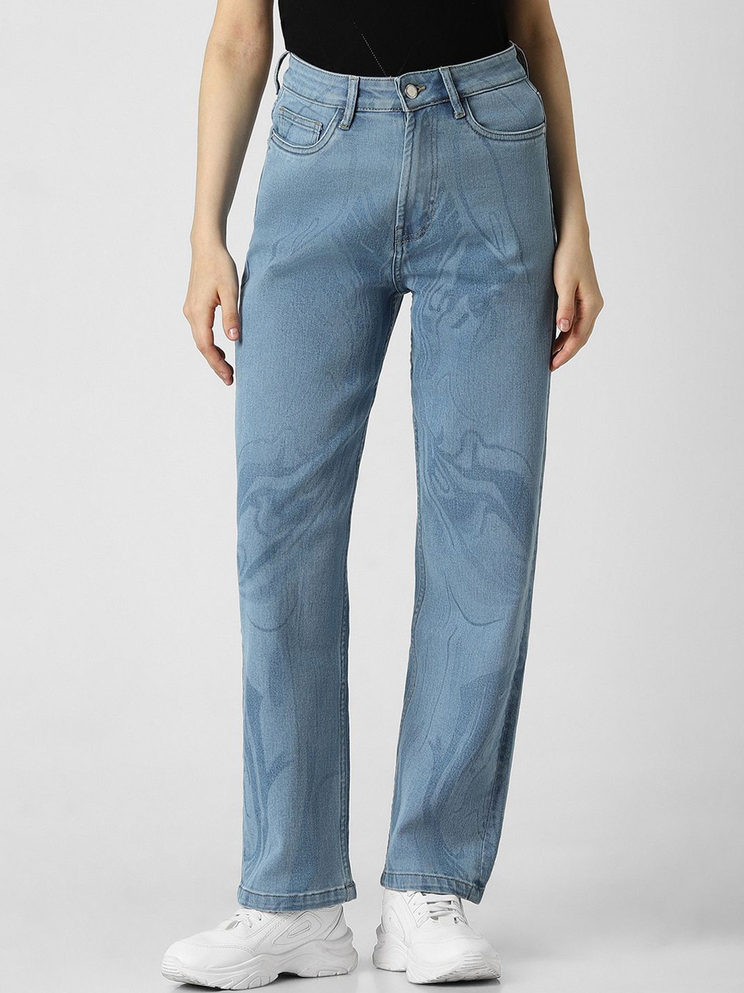 

Van Heusen Woman Women Printed Clean Look Heavy Fade Stretchable Jeans, Blue