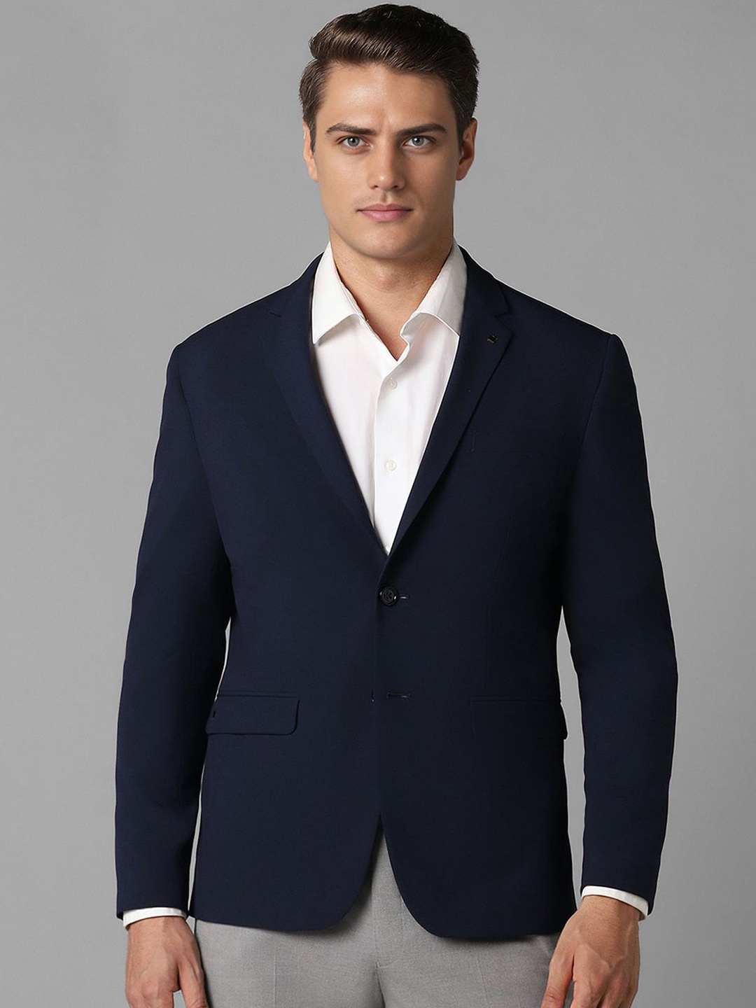 

Louis Philippe Single-Breasted Slim Fit Formal Blazer, Navy blue