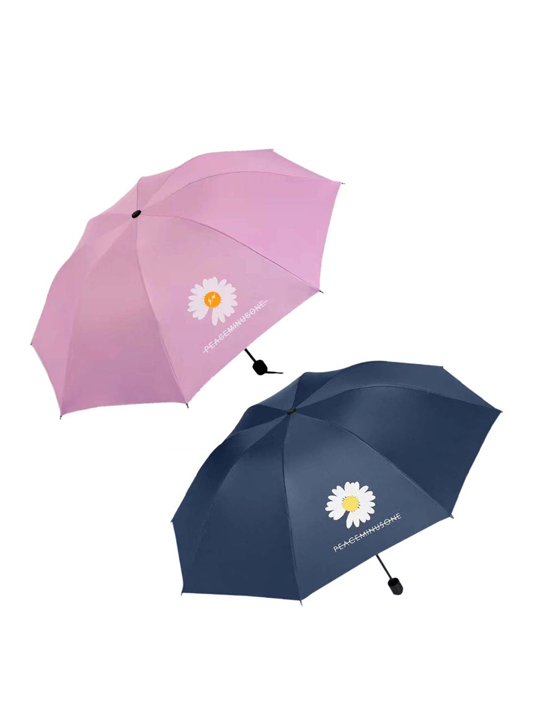 

KEKEMI Pack of 2 Automatic 3 Fold Flower Print Umbrellas, Pink