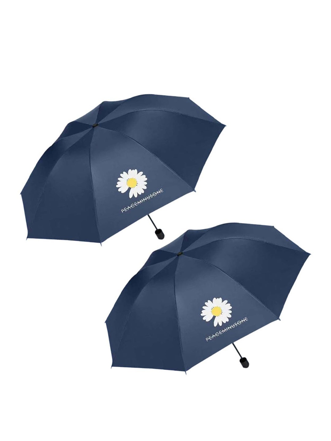 

KEKEMI Automatic 3 Fold Flower Print Umbrella (Pack of 2), Blue