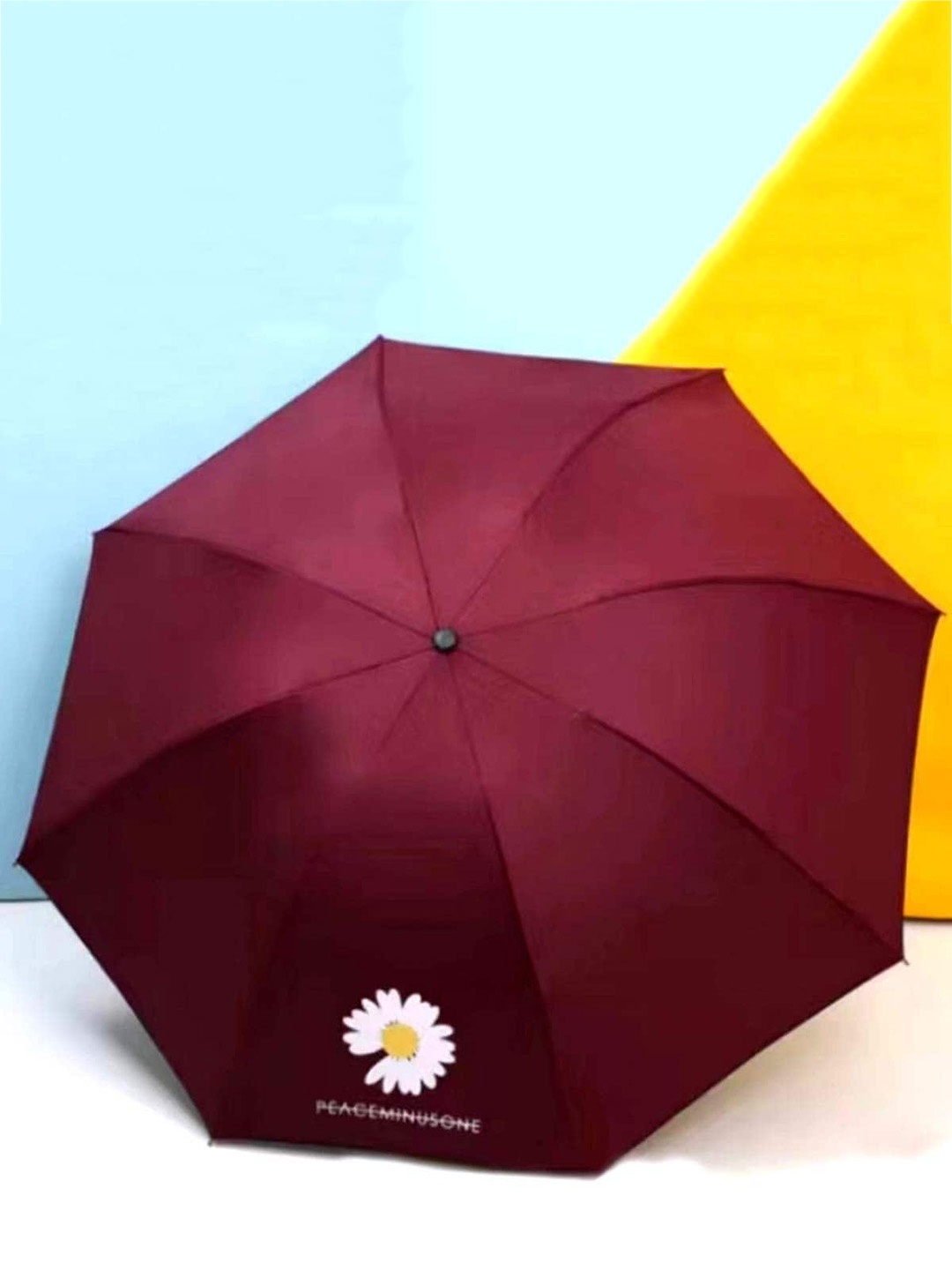

KEKEMI Automatic 3 Fold Flower Print Umbrella, Maroon