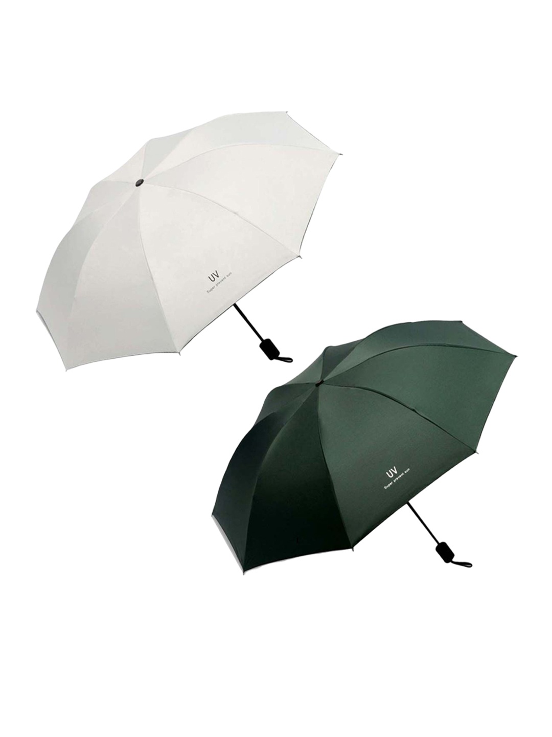 

KEKEMI Pack of 2 Automatic 3 Fold UV Umbrellas, White