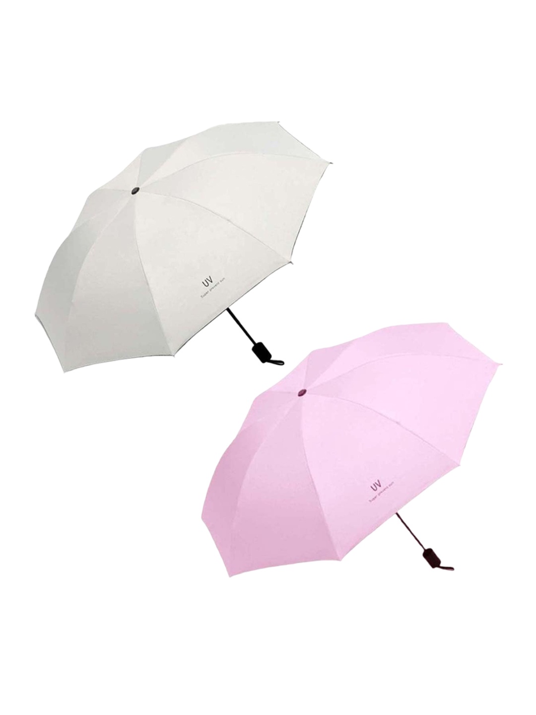 

KEKEMI Set Of 2 Manual Fold Umbrellas, Pink
