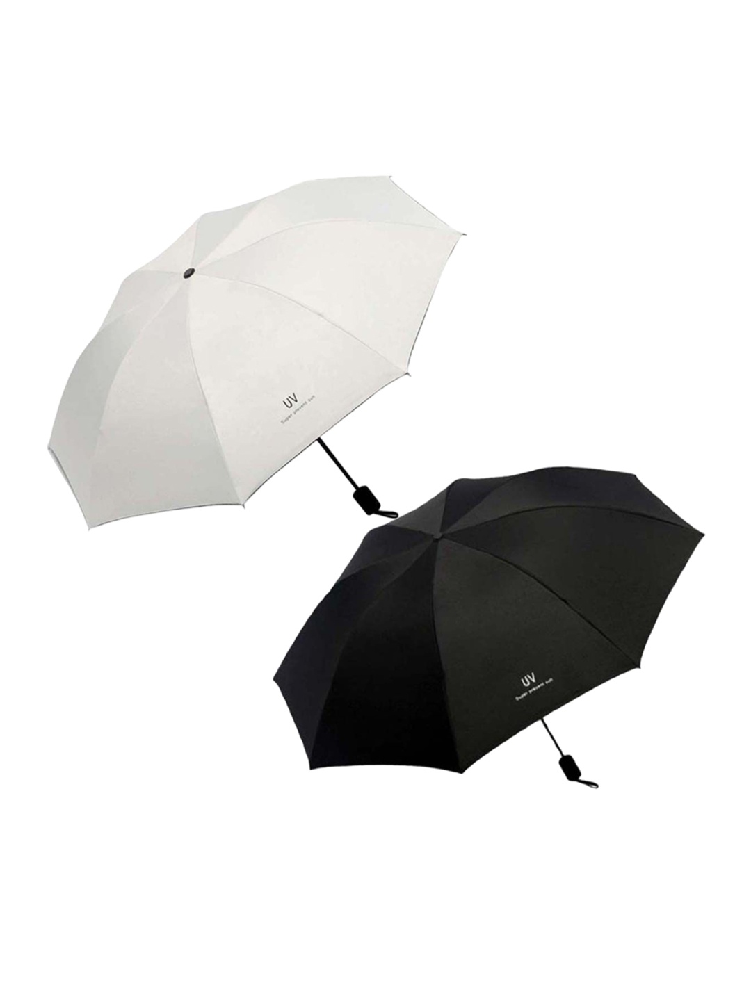 

KEKEMI Set Of 2 Manual 3 Fold Umbrellas, White