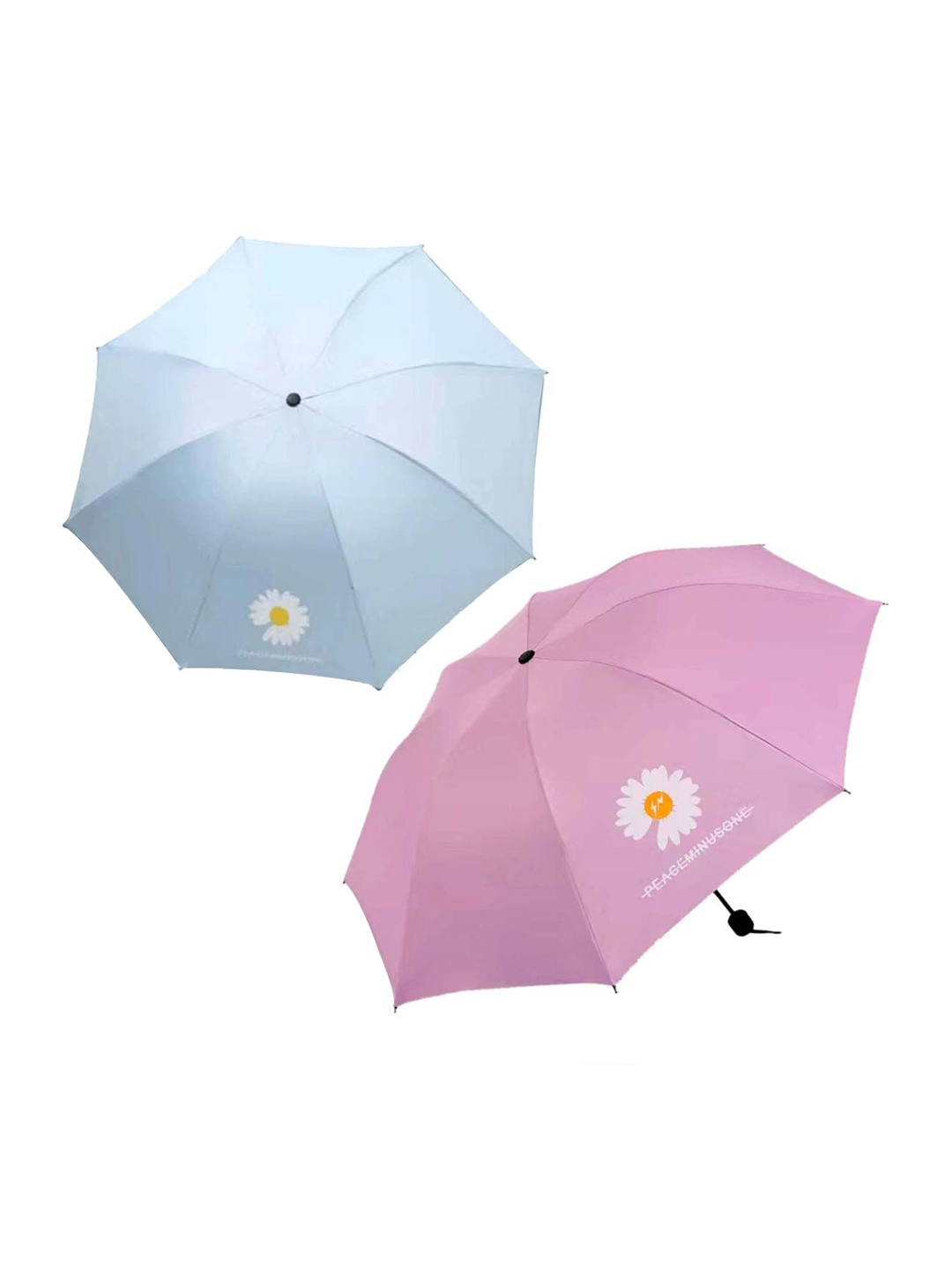 

KEKEMI Pack of 2 Automatic 3 Fold Flower Print Umbrellas, Pink