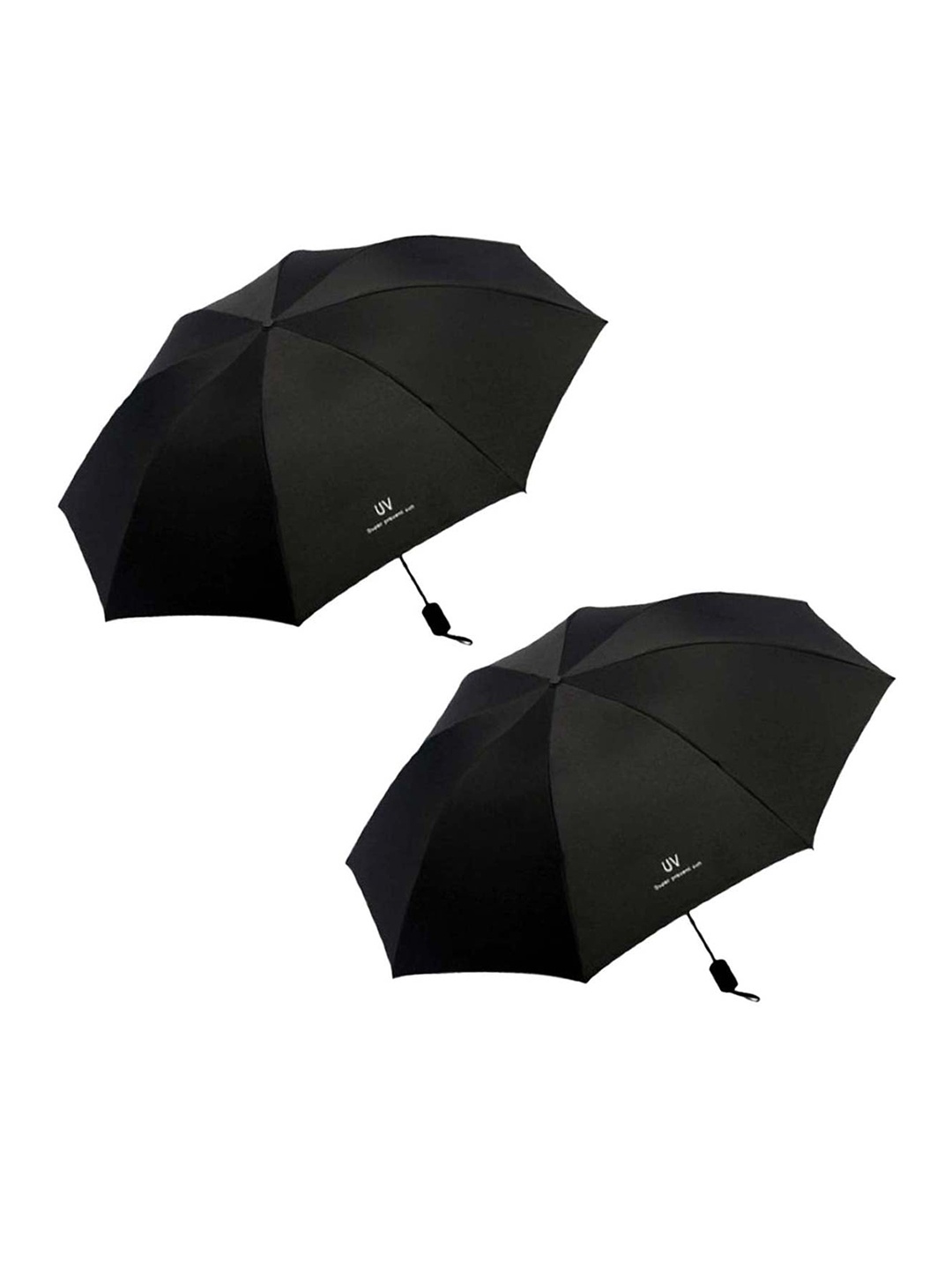 

KEKEMI Set of 2 Manual 3 Fold Umbrellas, Black