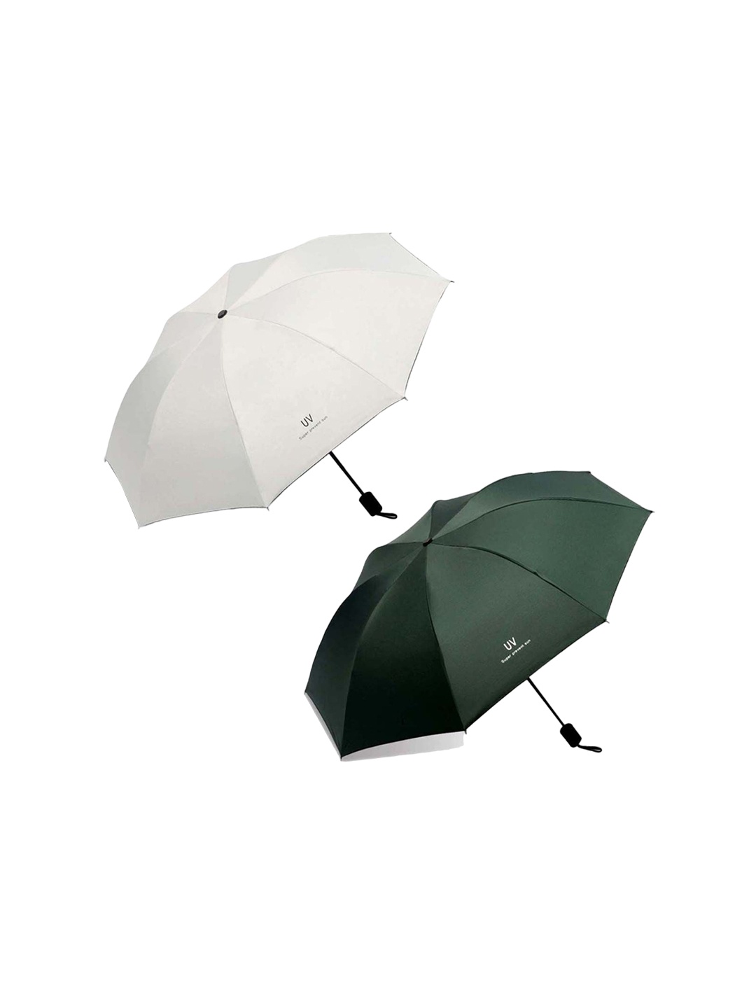 

KEKEMI Set of 2 Manual Three Fold Umbrellas, White