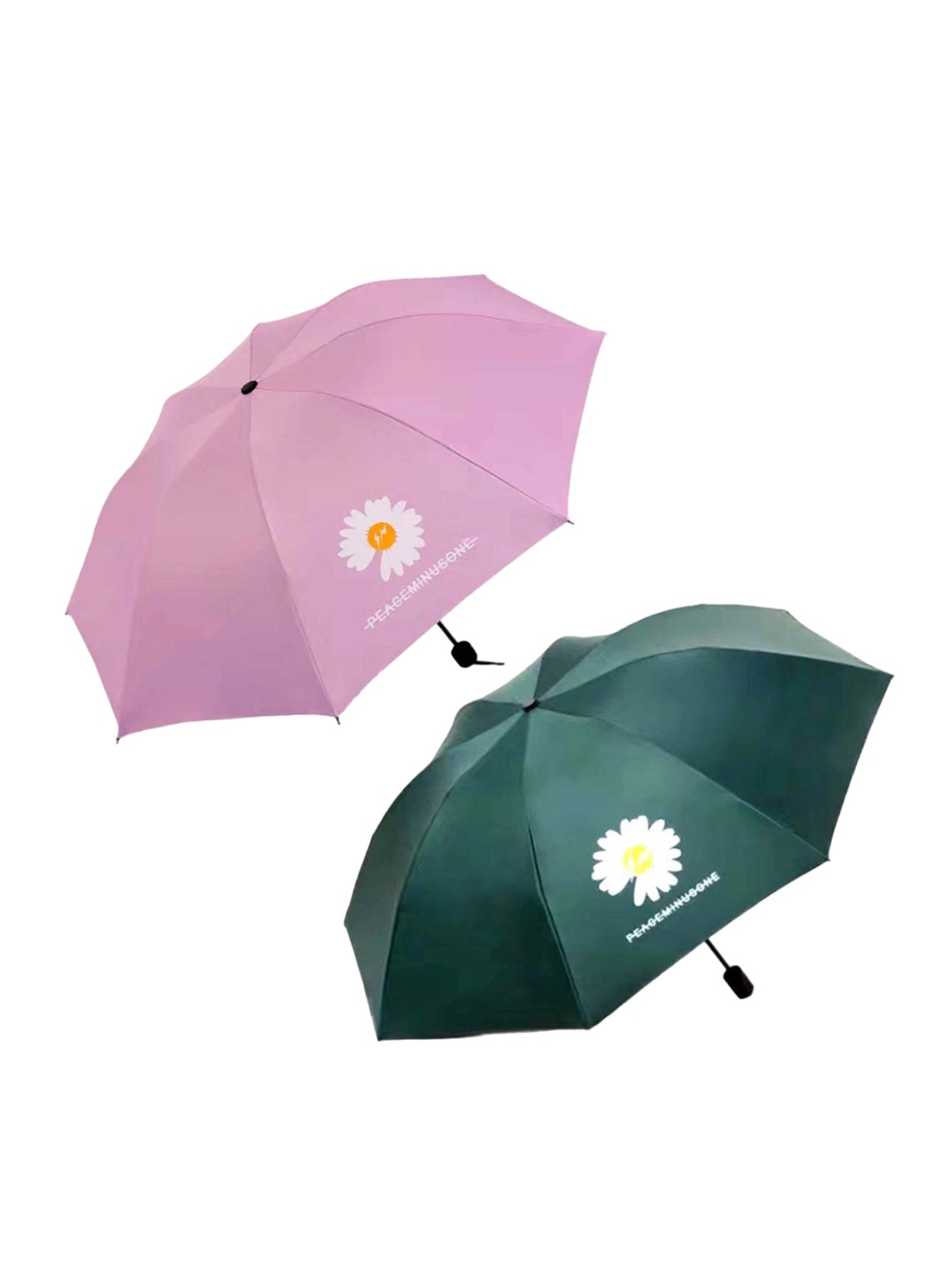 

KEKEMI Automatic 3 Fold Flower Print Umbrella (Pack of 2), Green