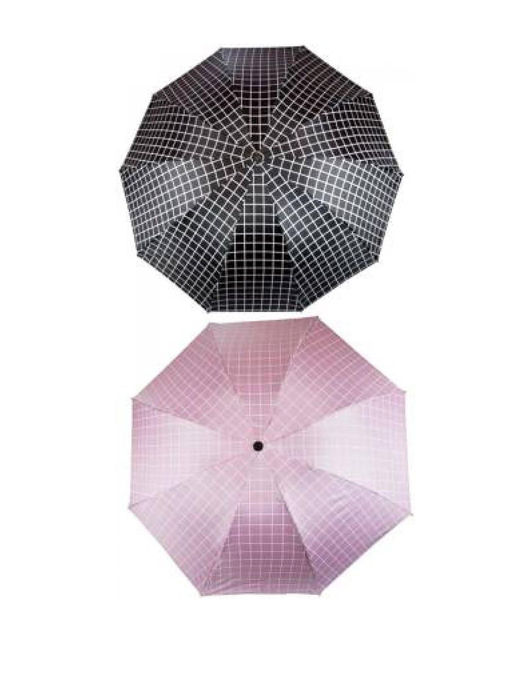 

KEKEMI Set Of 2 Manual 3 Fold Geometric Umbrellas, Black