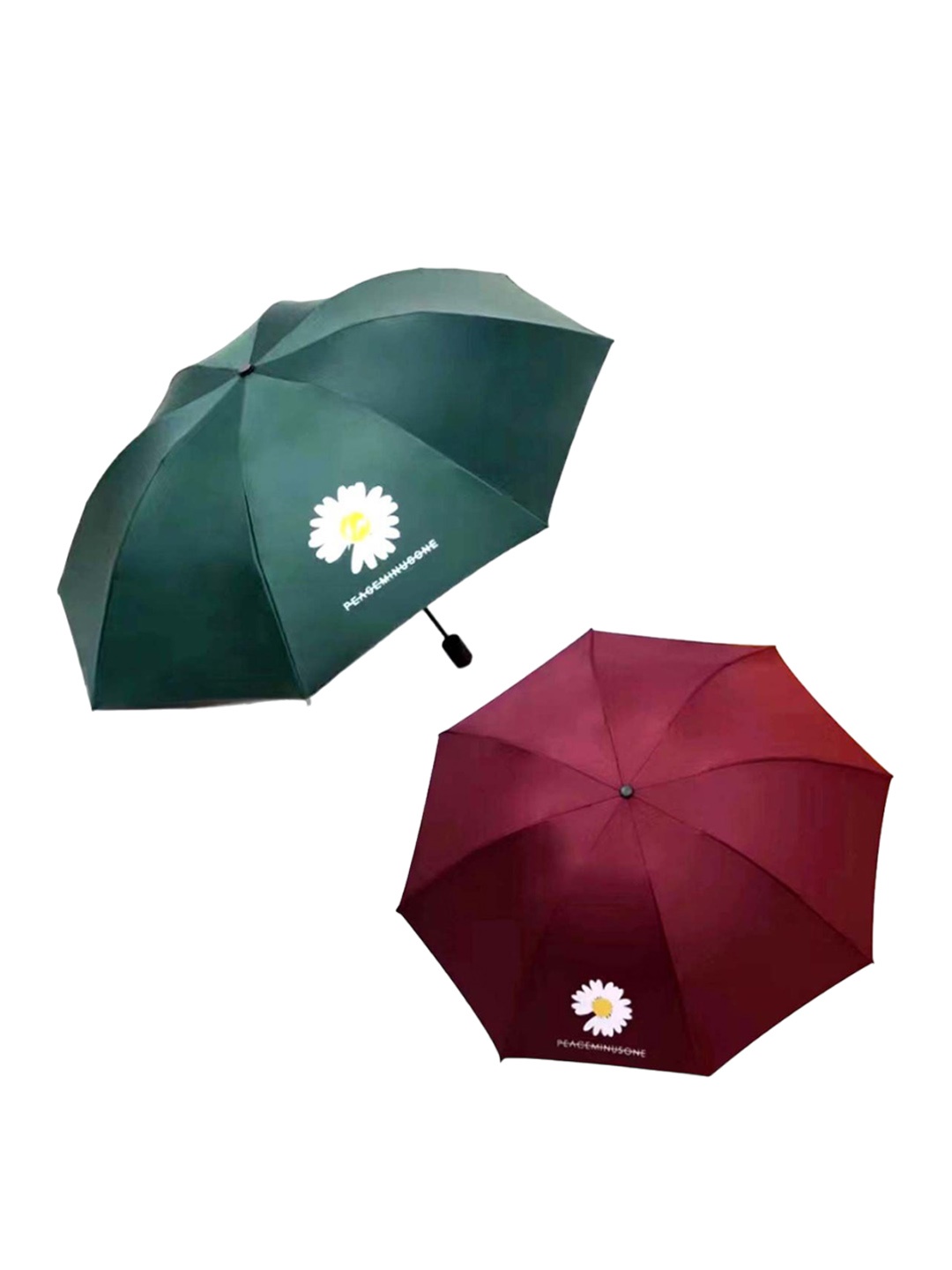 

KEKEMI Automatic 3 Fold Flower Print Umbrella (Pack of 2), Maroon