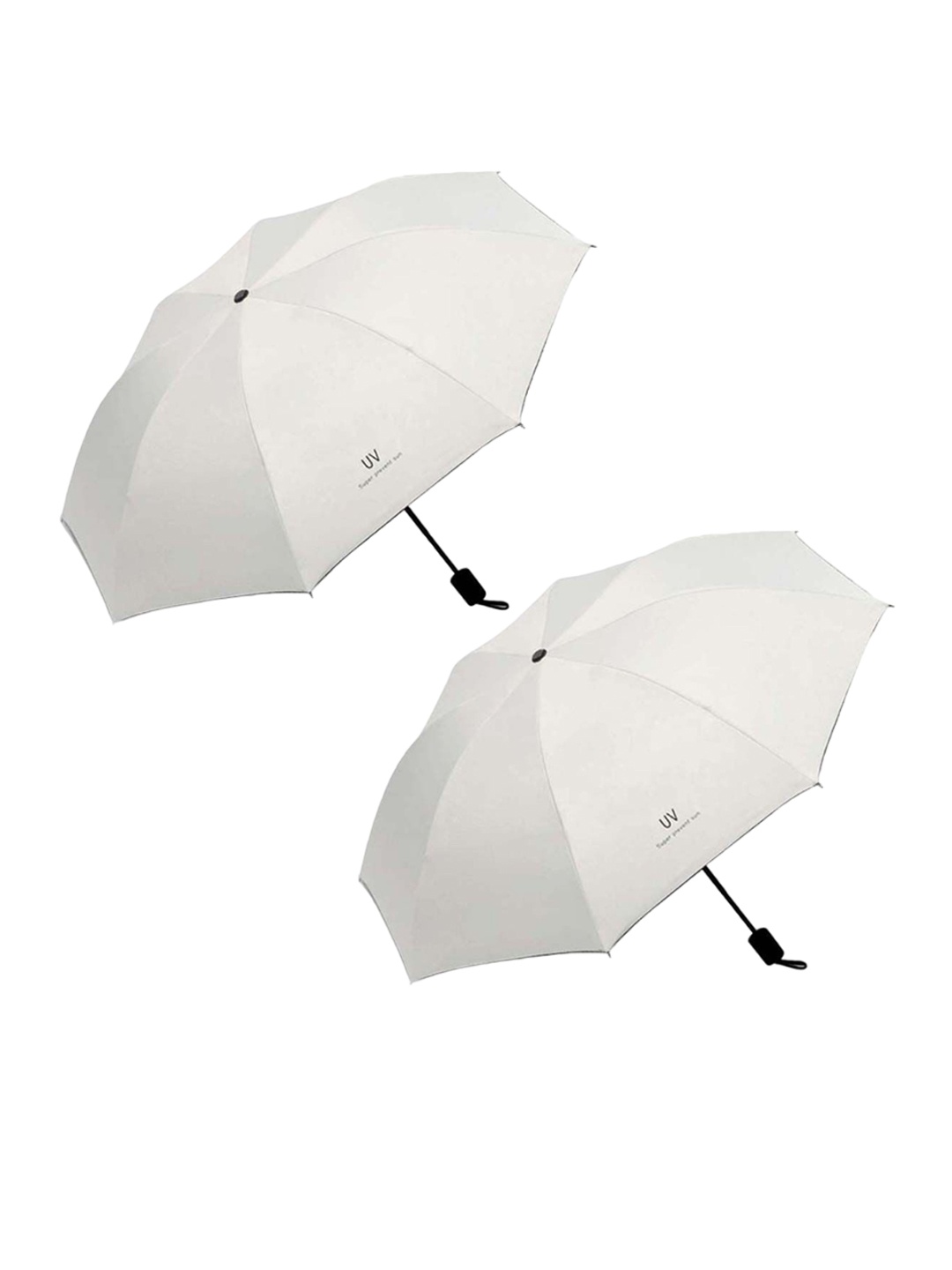 

KEKEMI Pack Of 2 Manual 3 Fold Umbrellas, White