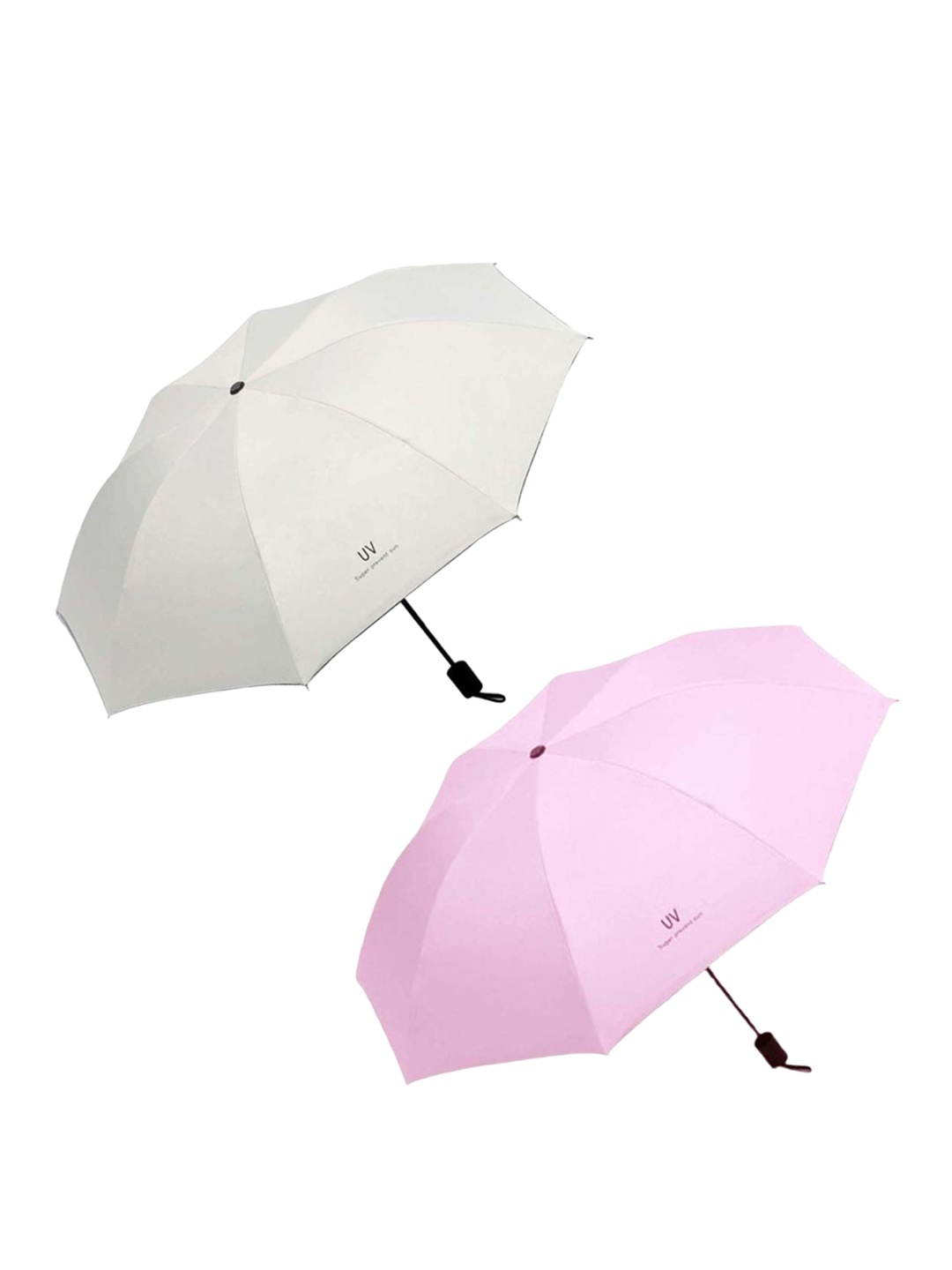 

KEKEMI Set of 2 Three Fold Umbrellas, White