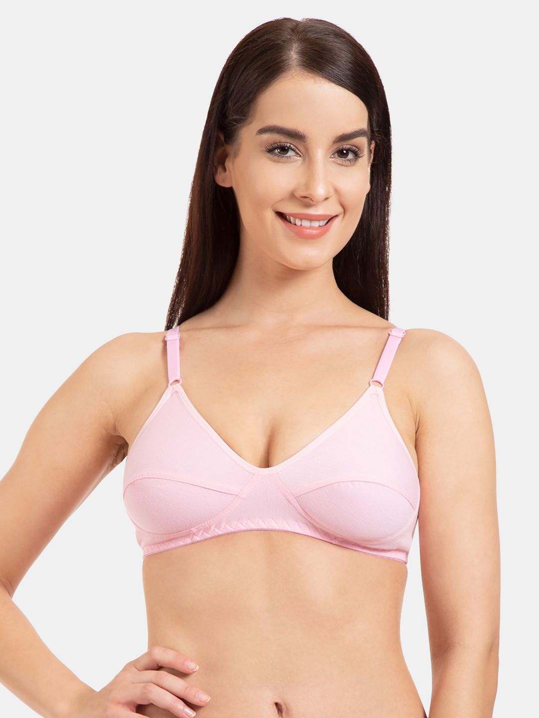 

KOMLI Full Coverage Lightly Padded Everyday Bra With All Day Comfort, Pink