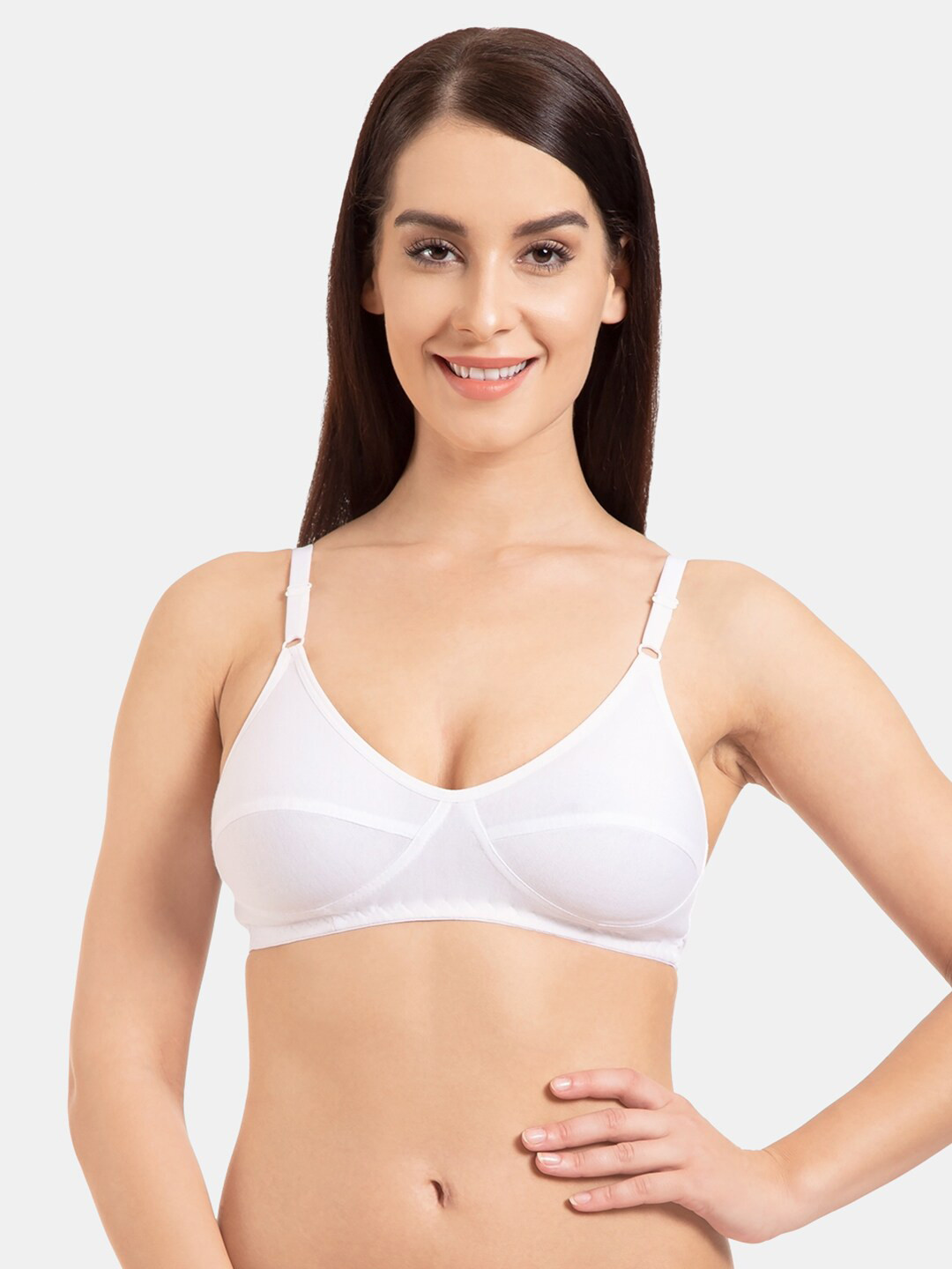

KOMLI Full Coverage Lightly Padded Cotton T-shirt Bra With All Day Comfort, White