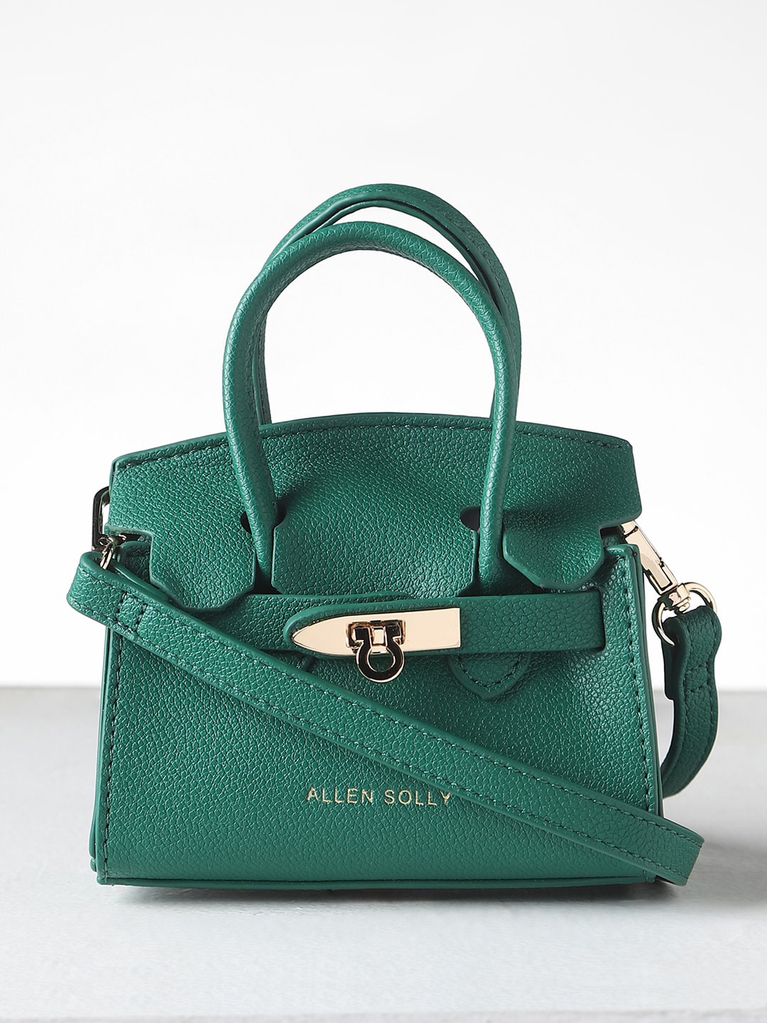 

Allen Solly Junior Girls Textured Structured Handheld Bag, Green