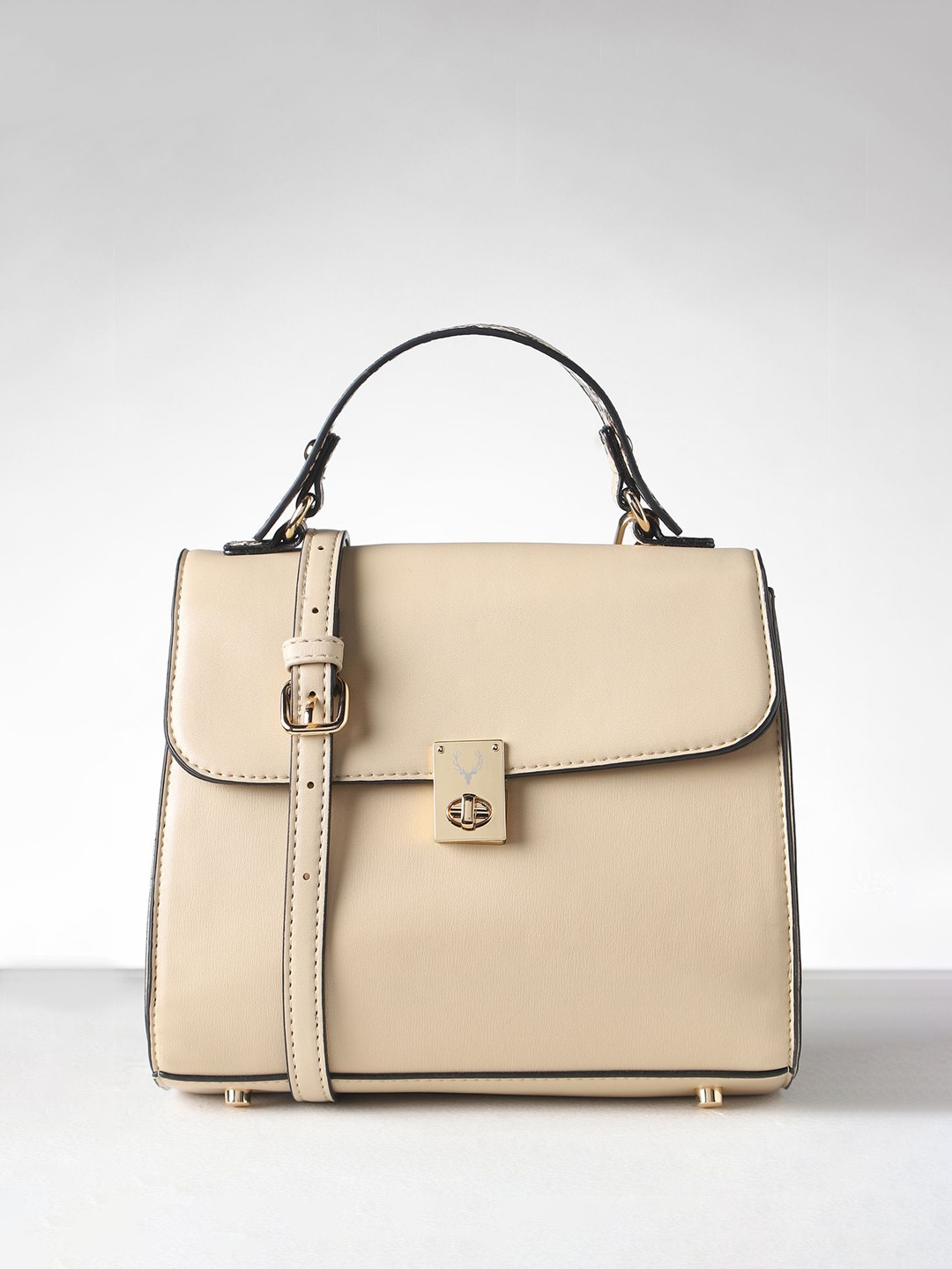 

Allen Solly Woman PU Structured Handheld Bag, Beige