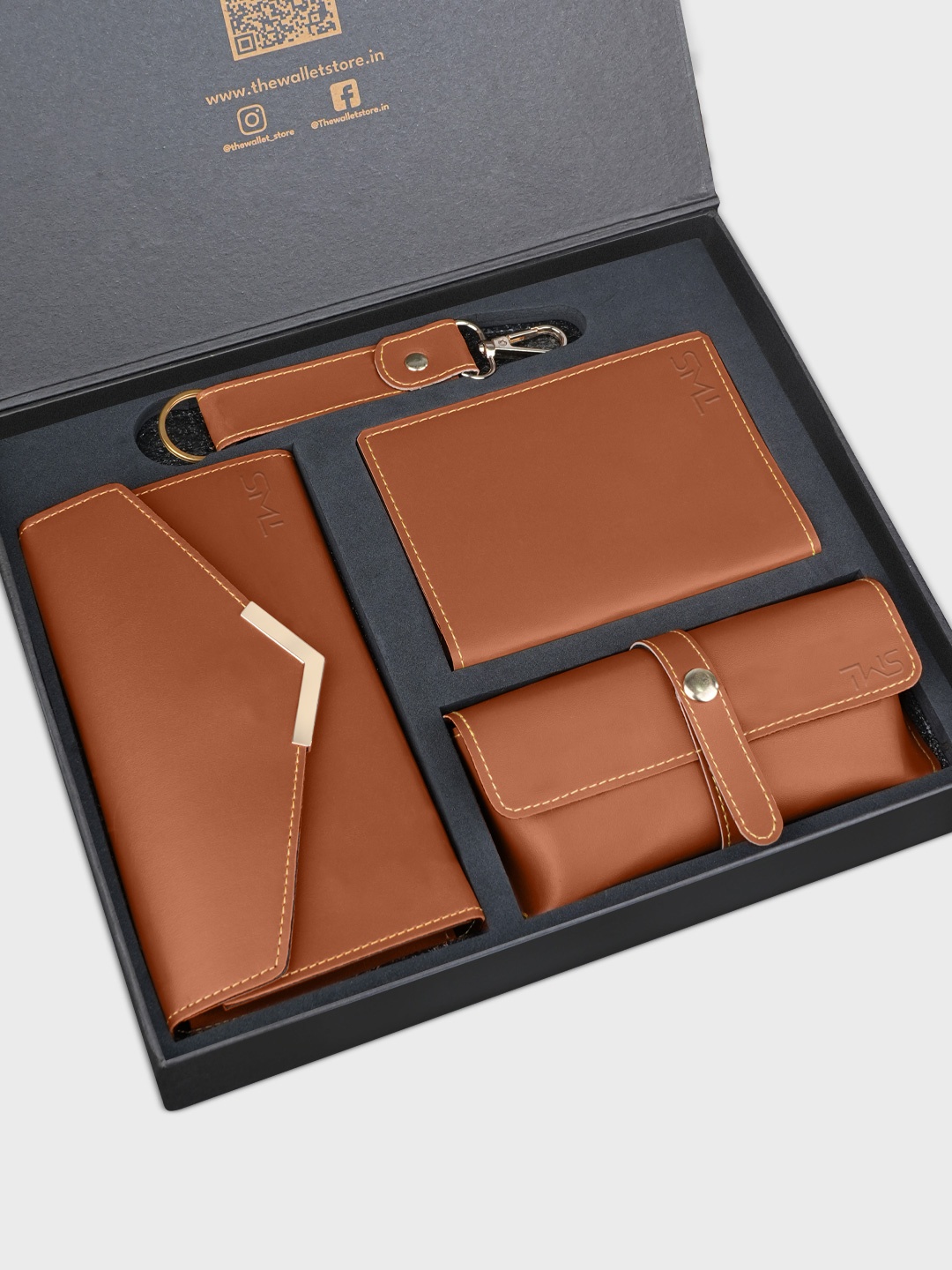 

The Wallet Store Bow Detail Foldover Clutch, Tan