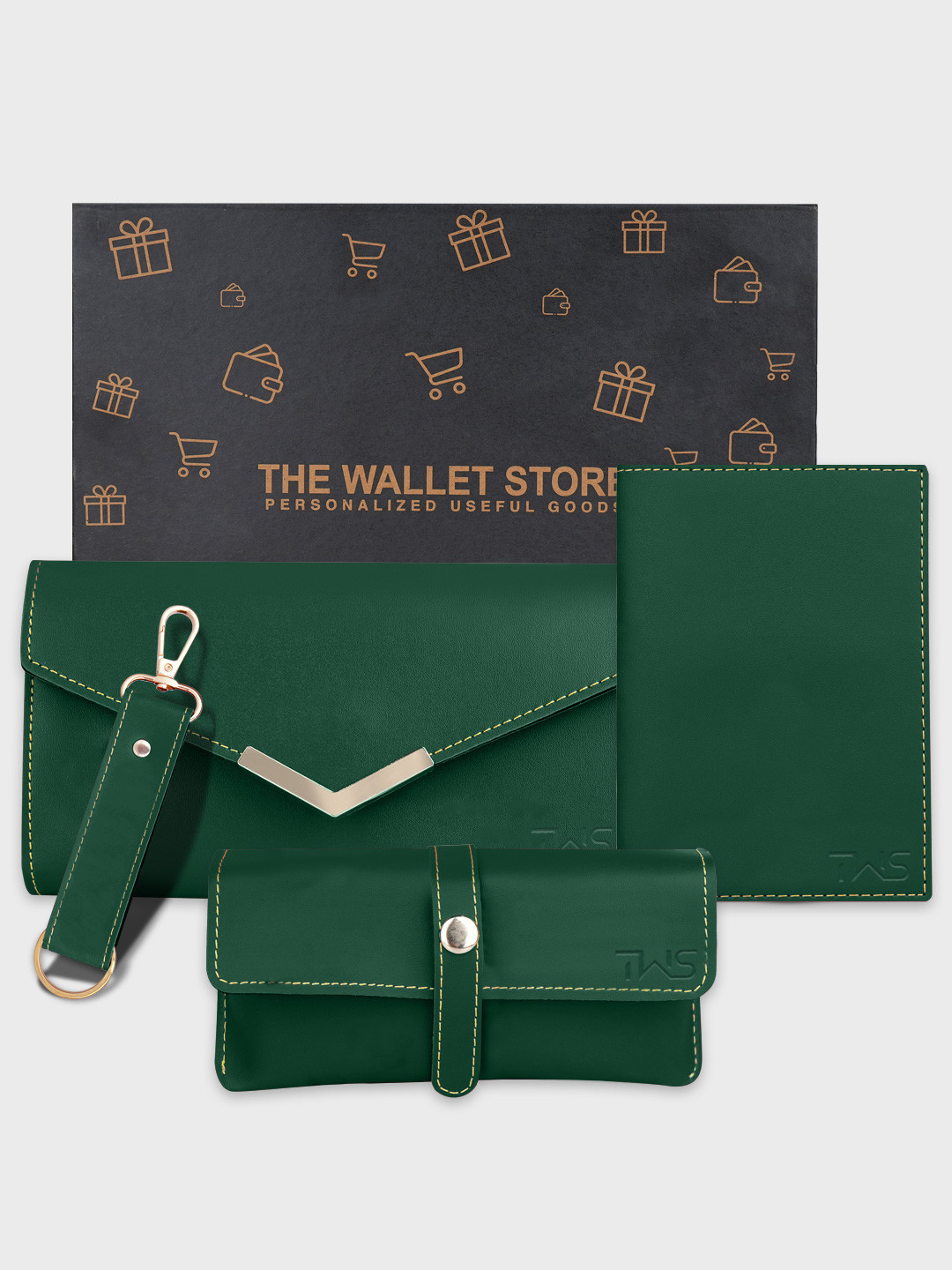 

The Wallet Store 4Pcs Accessory Gift Set, Green