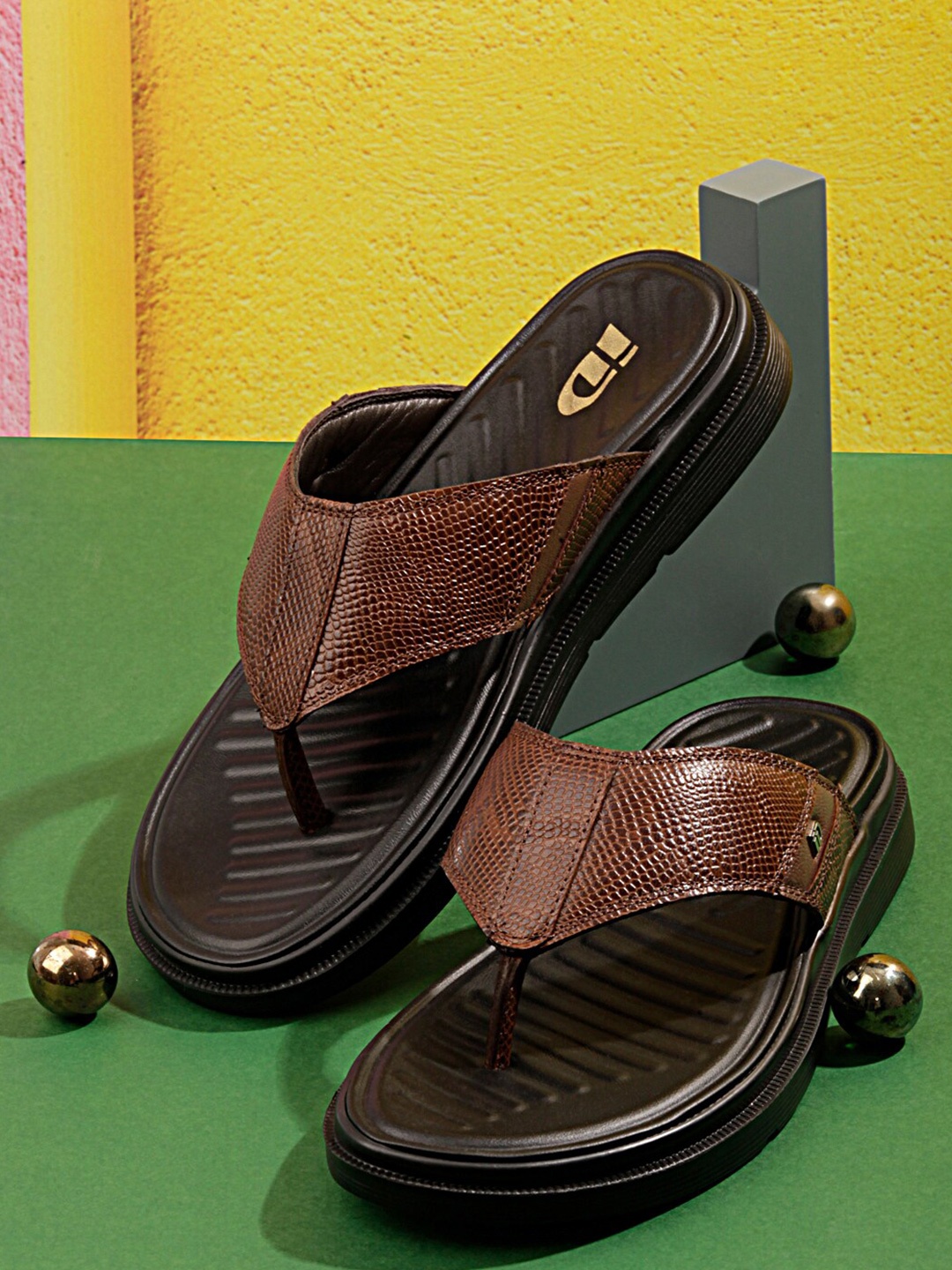 

ID Men Leather Comfort Sandals, Brown