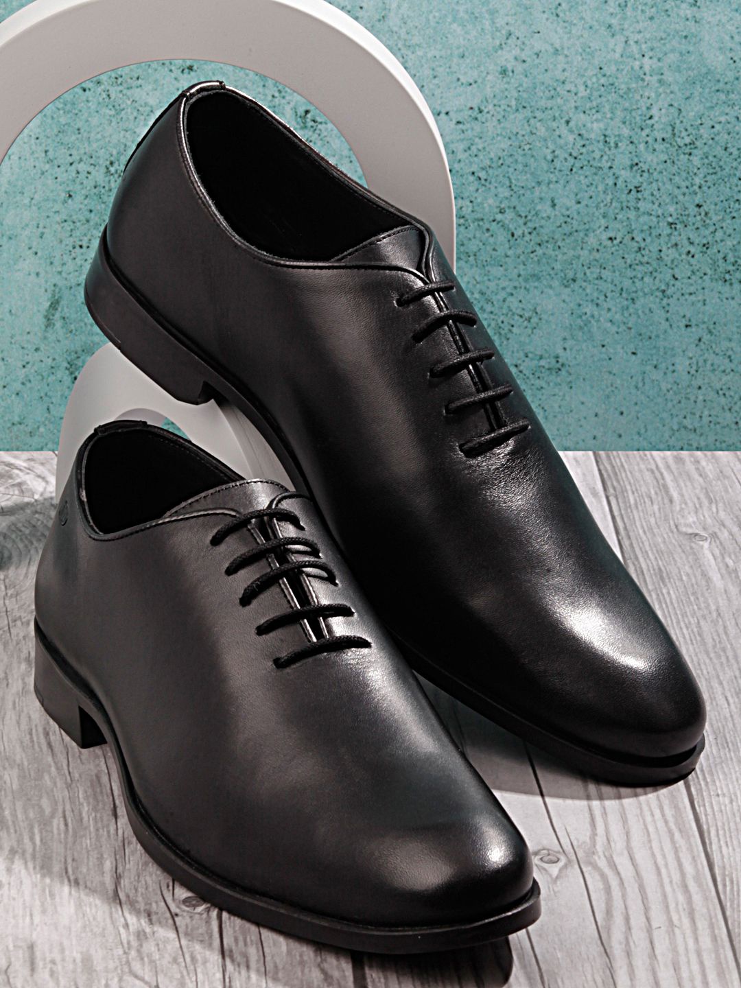 

ID Men Formal Leather Derbys, Black