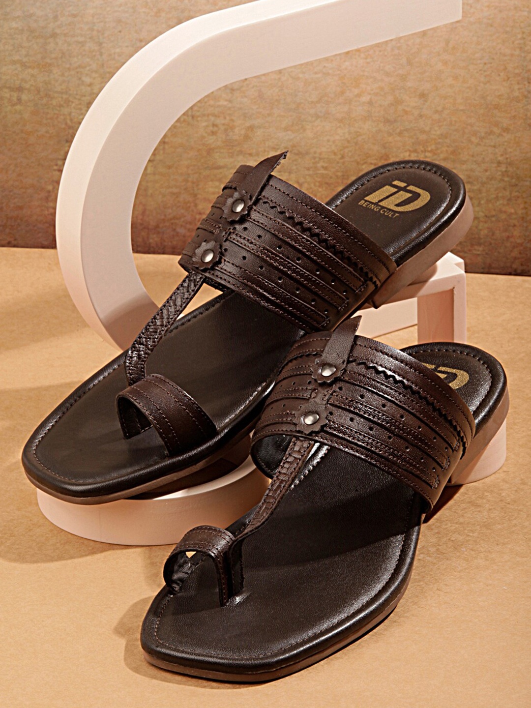 

ID Men Leather Comfort Sandals, Brown