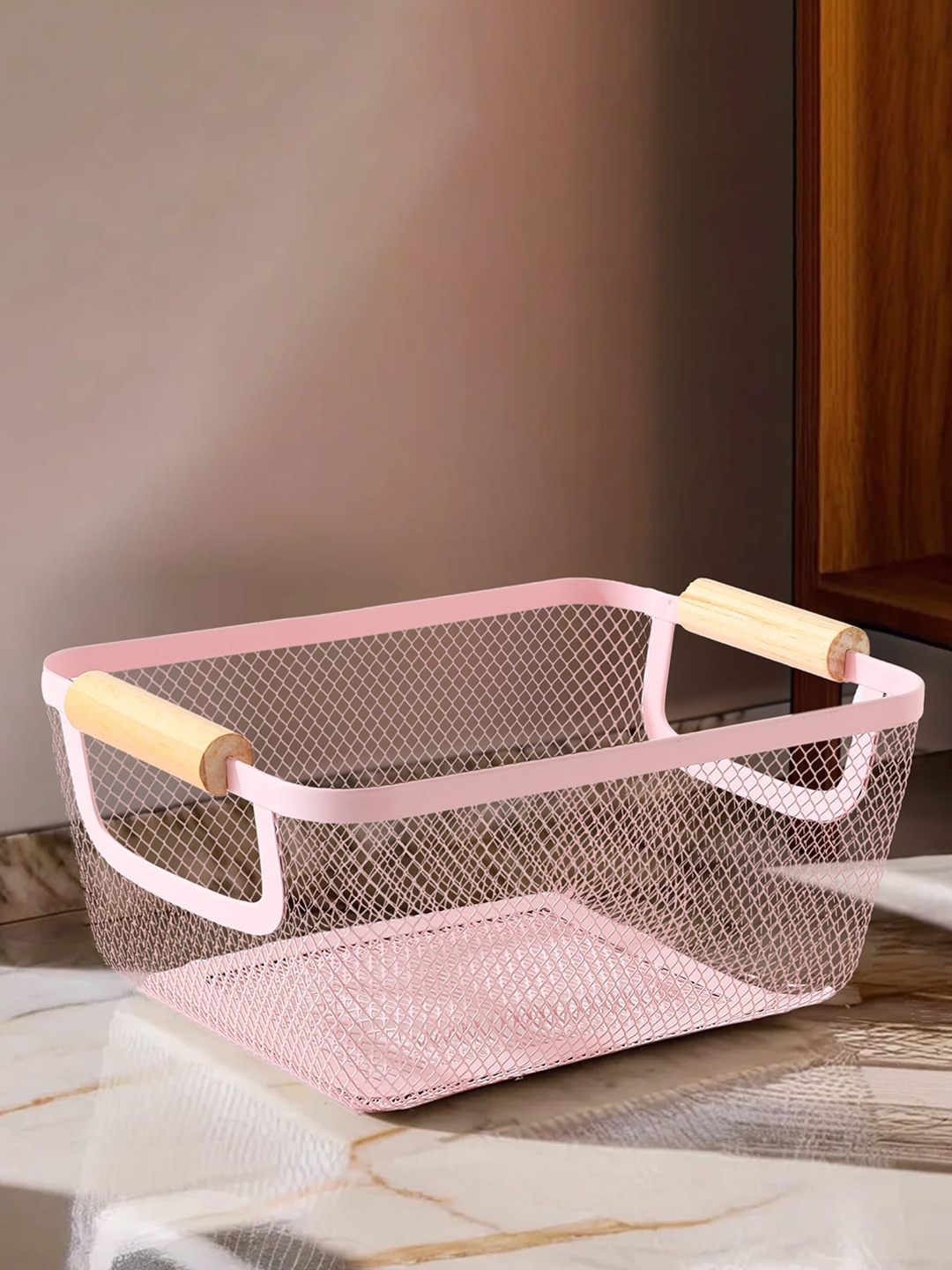 

UMAI Pink & Brown Textured Metal Multi-Utility Organisers