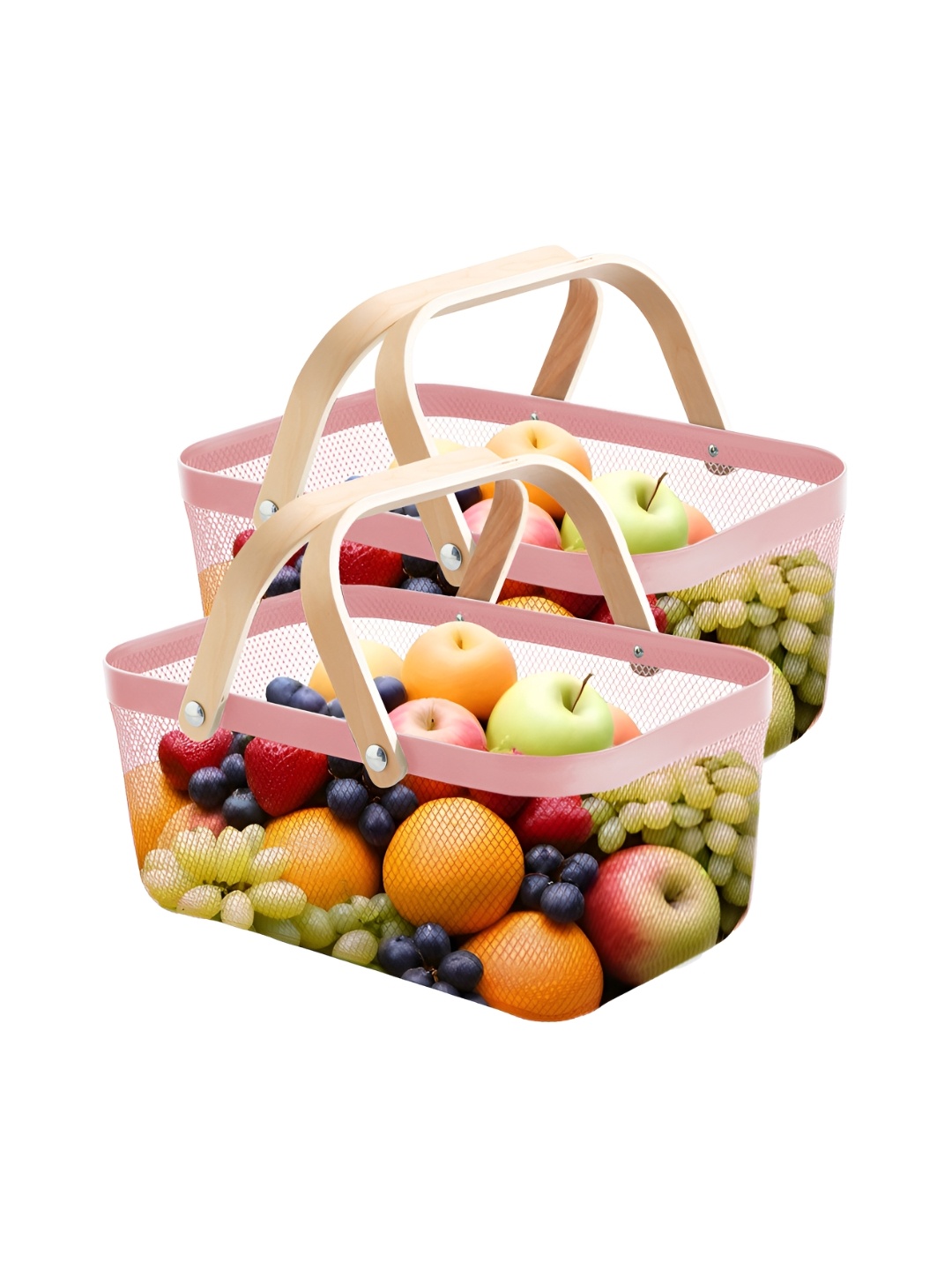 

UMAI Pink & Brown 2 Pieces Textured Metal Multi-Utility Organisers