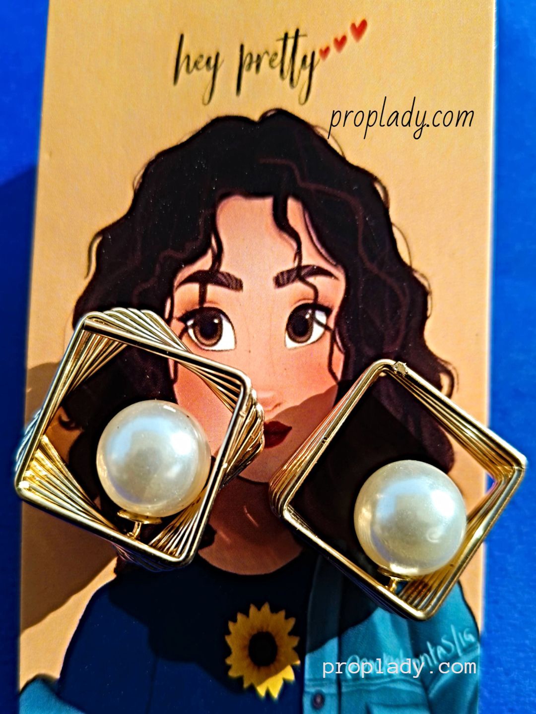 

Proplady Gold-Plated Diamond Shaped Drop Earrings