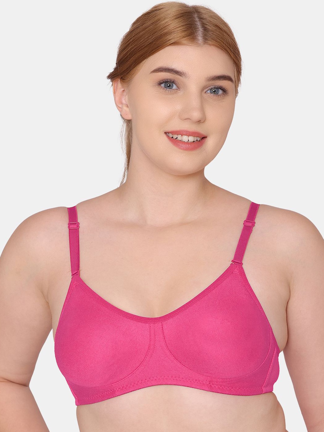

KOMLI Full Coverage Lightly Padded T-Shirt Bra With All Day Comfort, Pink