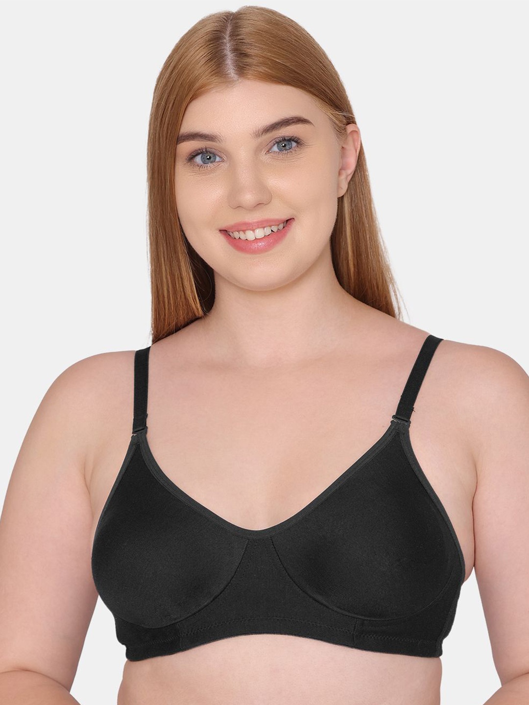 

KOMLI Full Coverage Lightly Padded T-Shirt Bra With All Day Comfort, Black