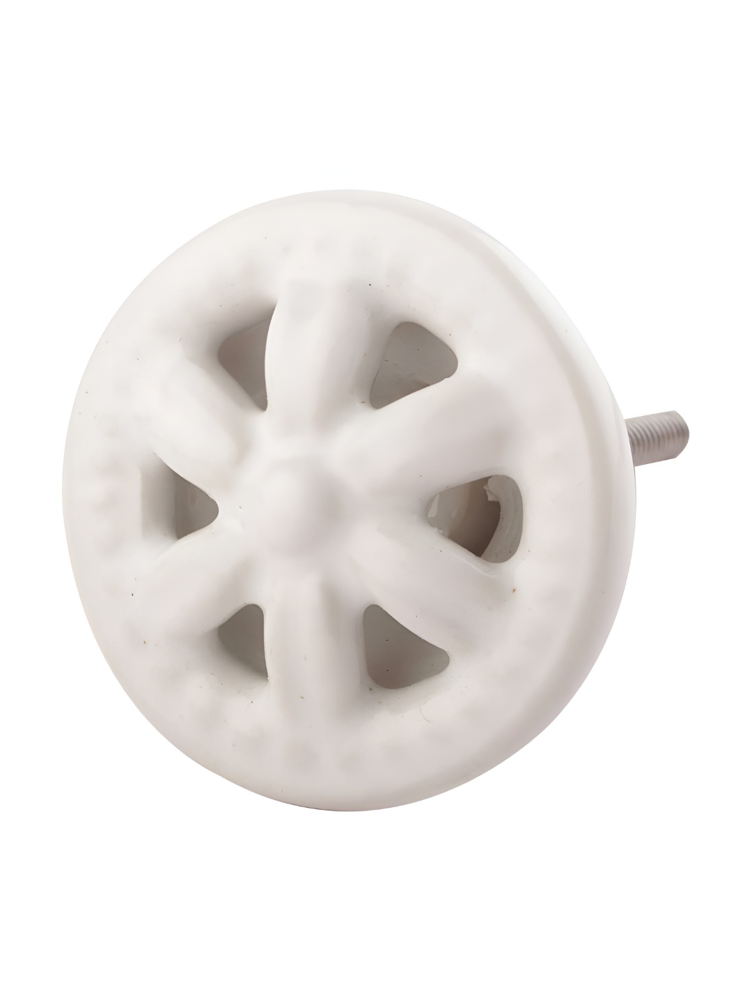 

Indianshelf White 6 Pieces Ceramic Flower Cabinet Knob