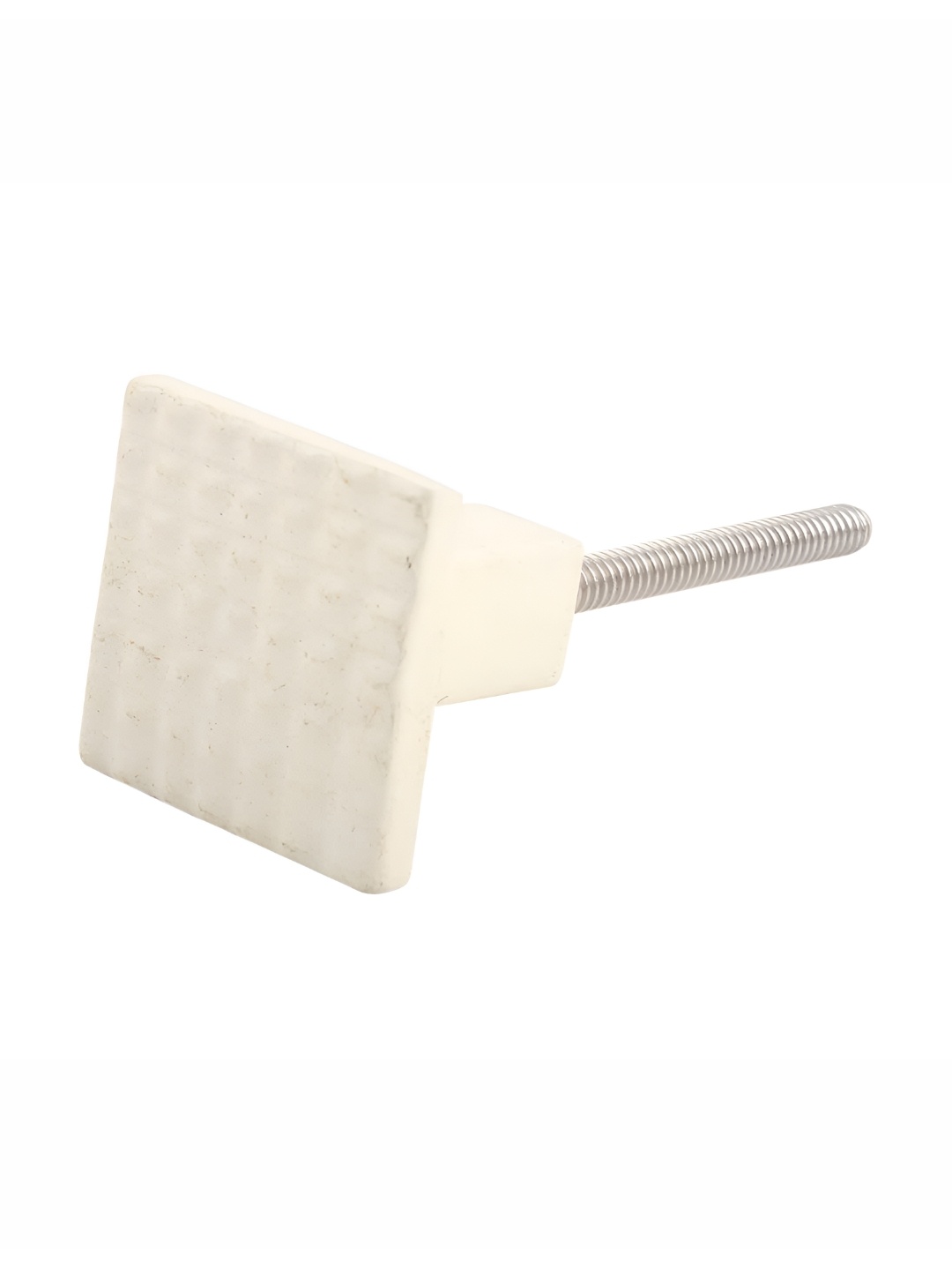 

Indianshelf White 6 Pieces Cream Square Metal Knobs