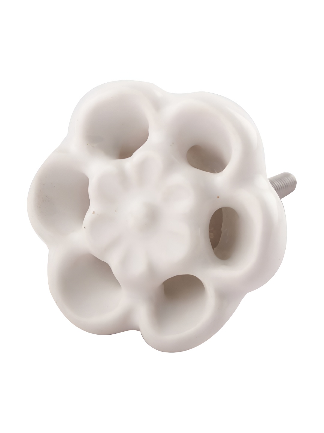 

Indianshelf White 6 Pieces Ceramic Flower Knobs