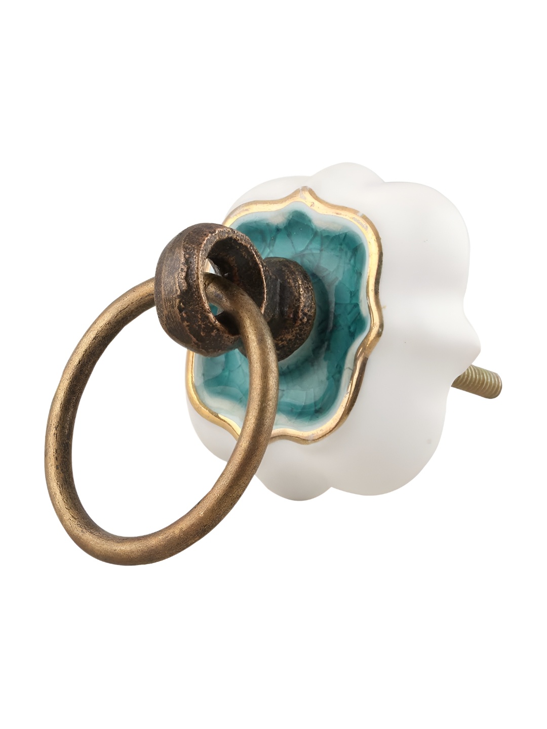 

Indianshelf Sea Green 6 Pieces Metal Knob Holders