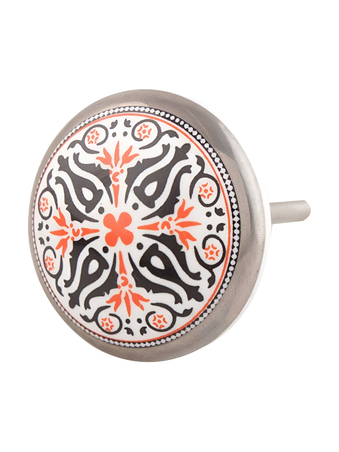 

Indianshelf Pink & Orange 6 Pieces Printed Ceramic Cabinet Knob