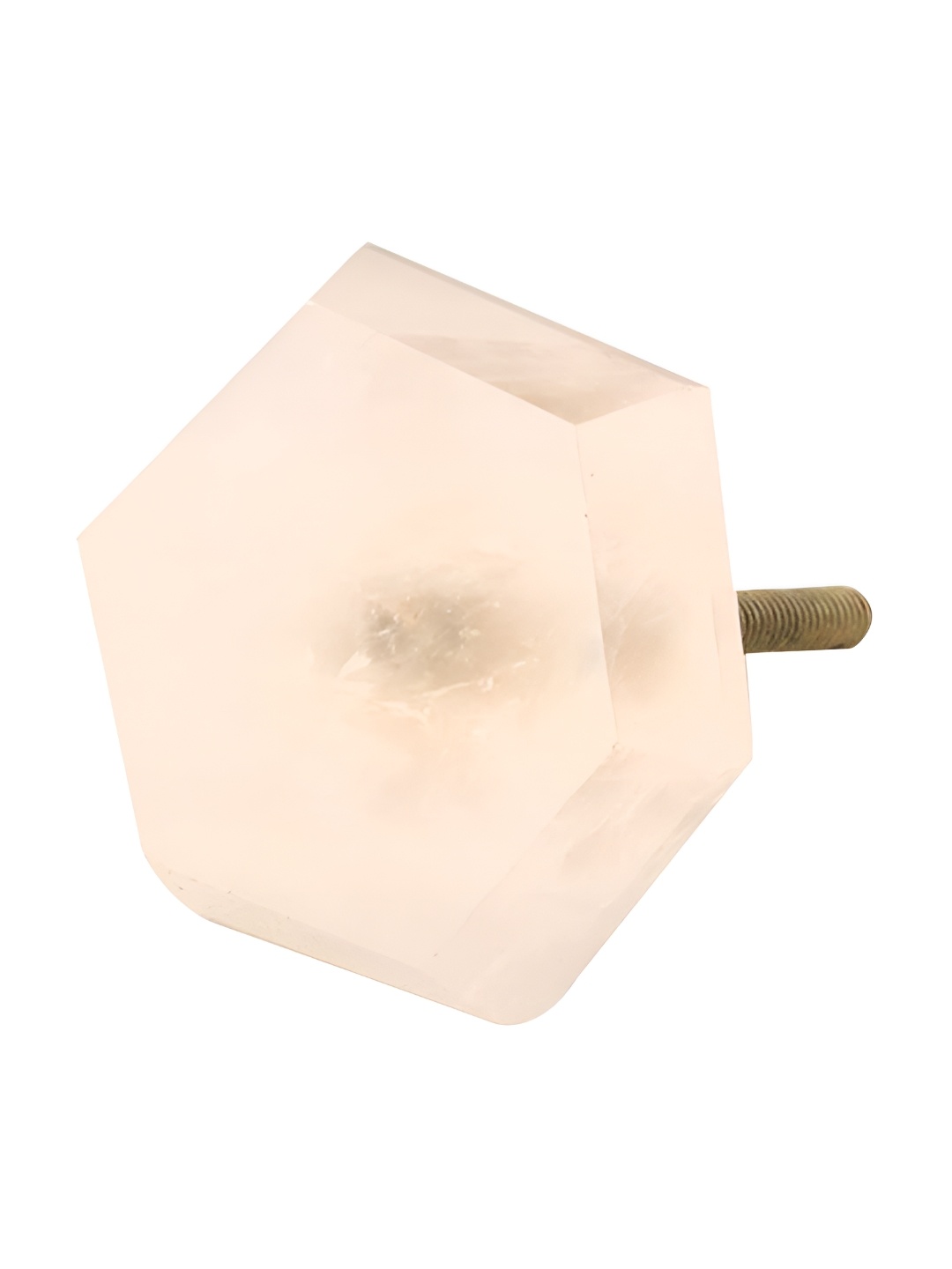 

Indianshelf 6-Pcs Pink Hexagon Quartz Stone Cabinet Knob