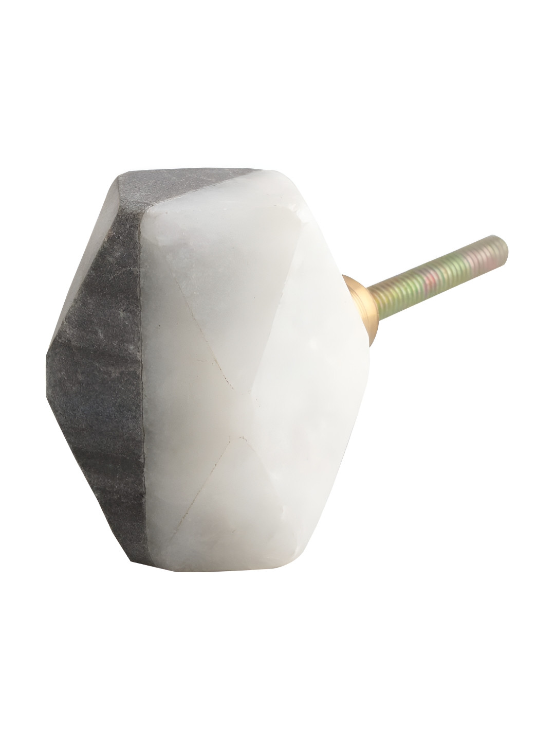 

Indianshelf Grey & White 6 Pieces Stone Hammer Cabinet Knobs, Black