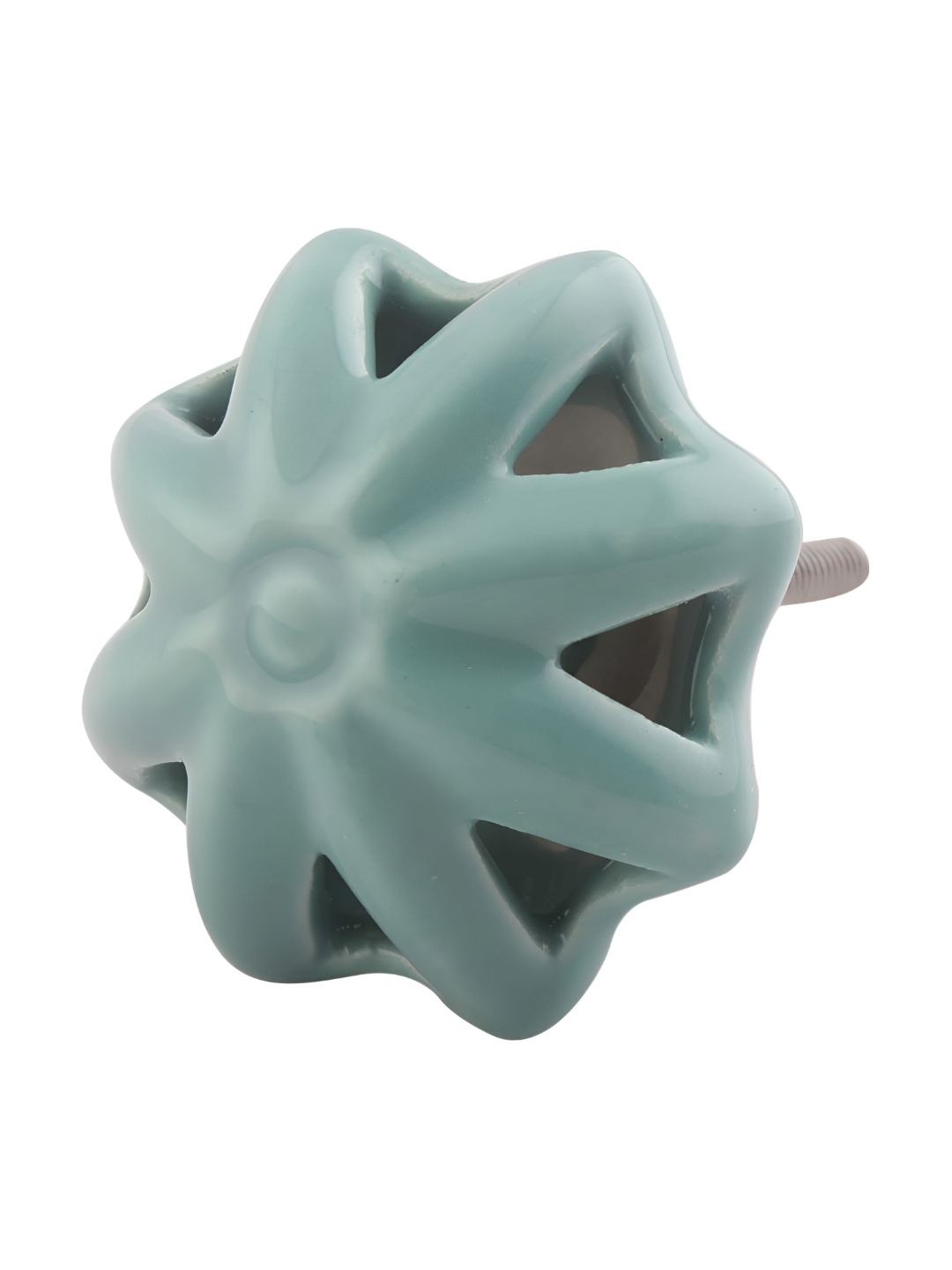 

Indianshelf Sea Green 6 Pieces Daffodil Ceramic Flower Cabinet Knobs