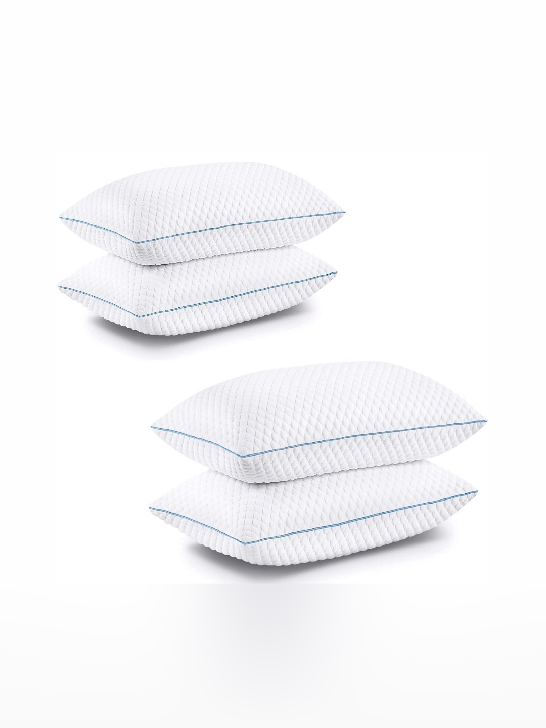 

Homerz White & Blue 4 Pcs Fibre Breathable Sleep Pillows
