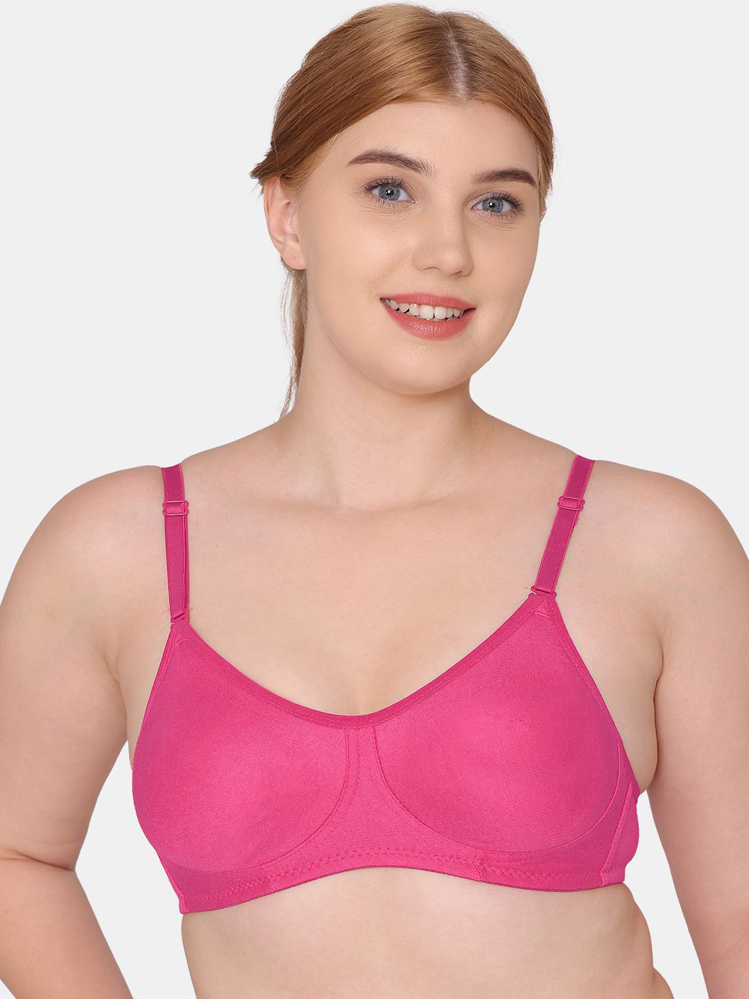 

KOMLI Full Coverage Lightly Padded T-Shirt Bra With All Day Comfort, Pink