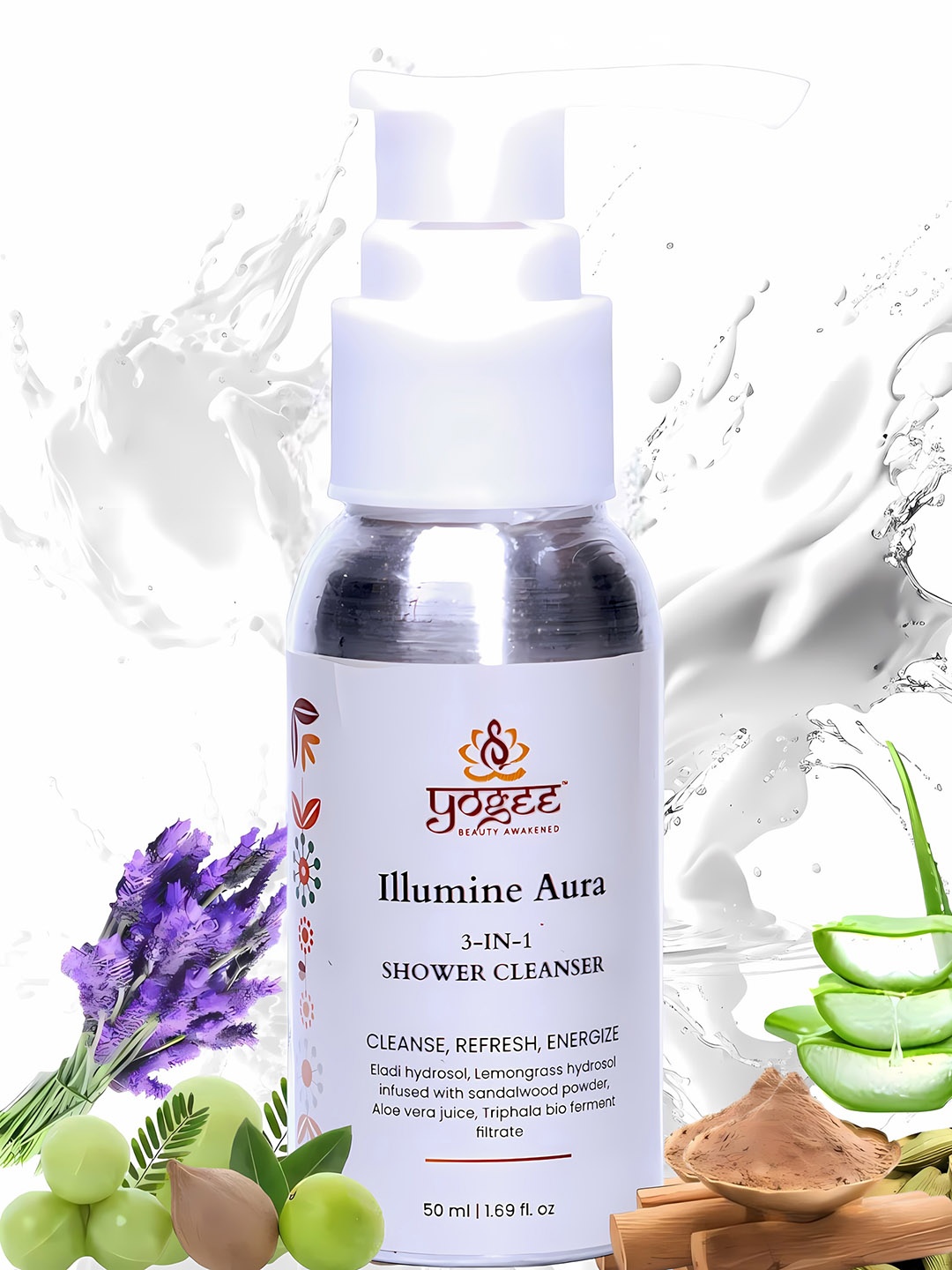 

YOGEE Illumine Aura 3-in-1 Shower Cleanser with Aloevera Juice - 50 ml, Off white