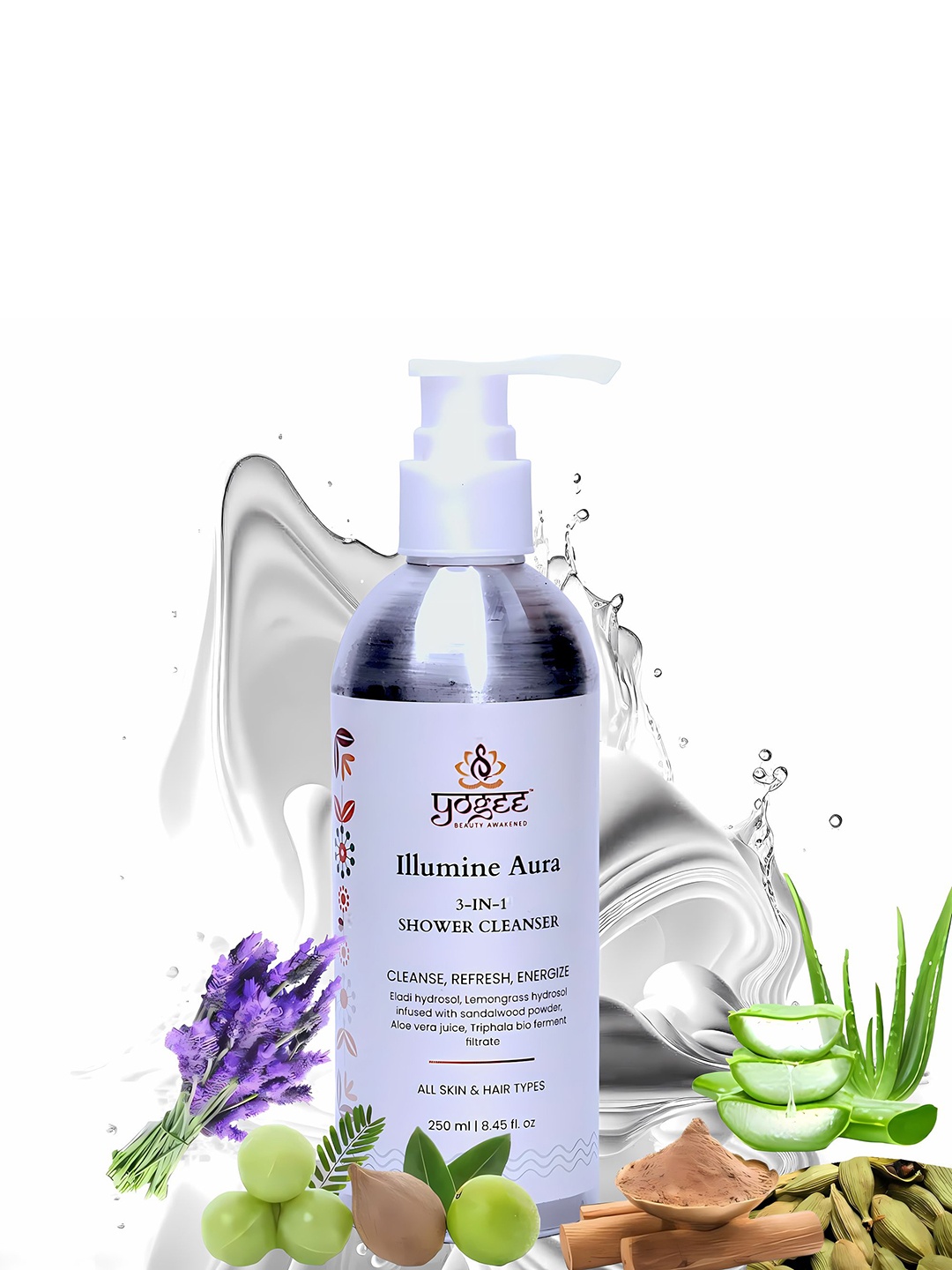 

YOGEE Illumine Aura 3-In-1 Shower Cleanser With Aloe Vera Juice - 250ml, Off white