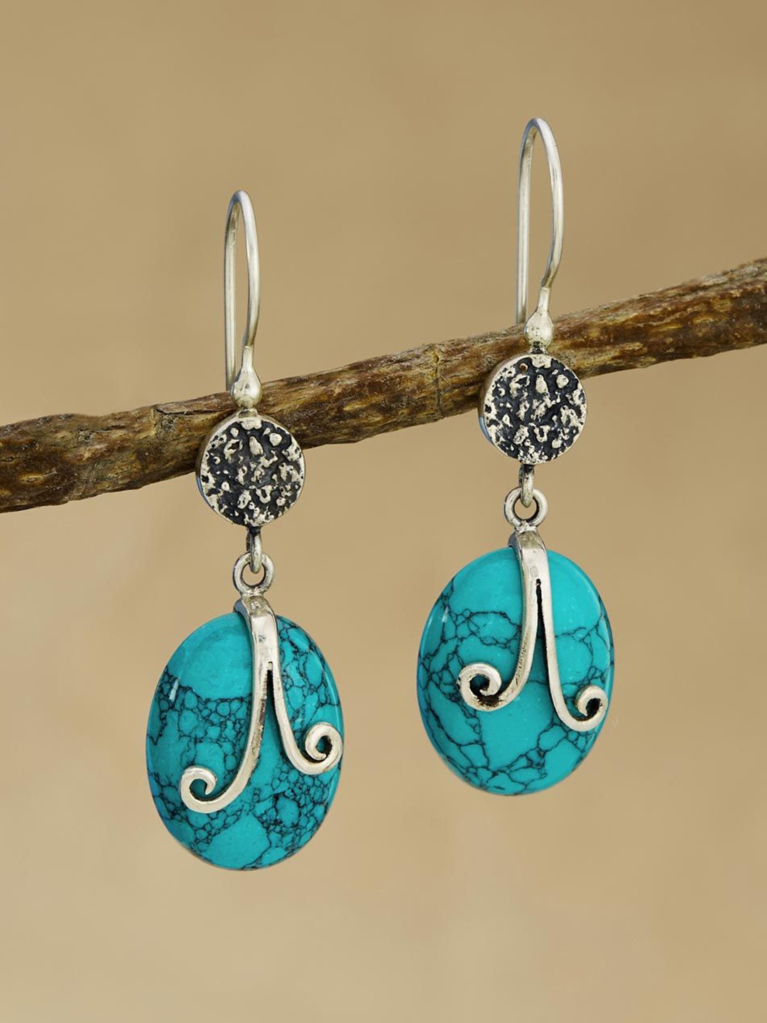 

Fabindia Oxidised Drop Earrings, Silver
