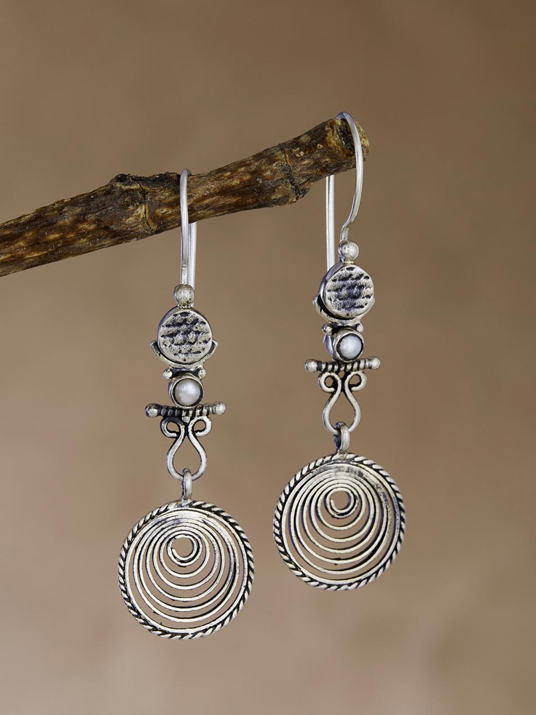 

Fabindia Contemporary Silver Drop Earrings