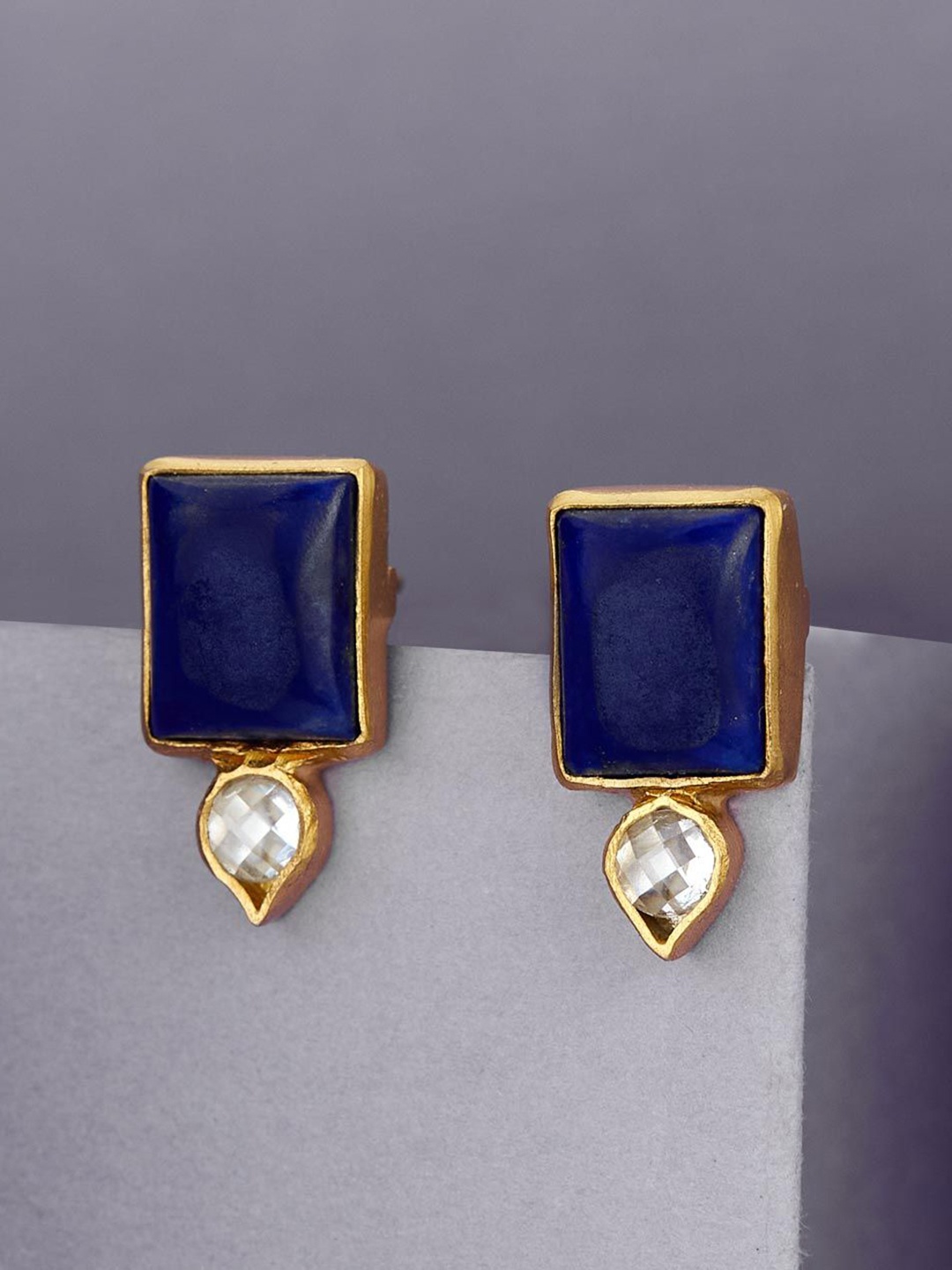 

Fabindia Gold-Plated Square Silver Studs Earrings