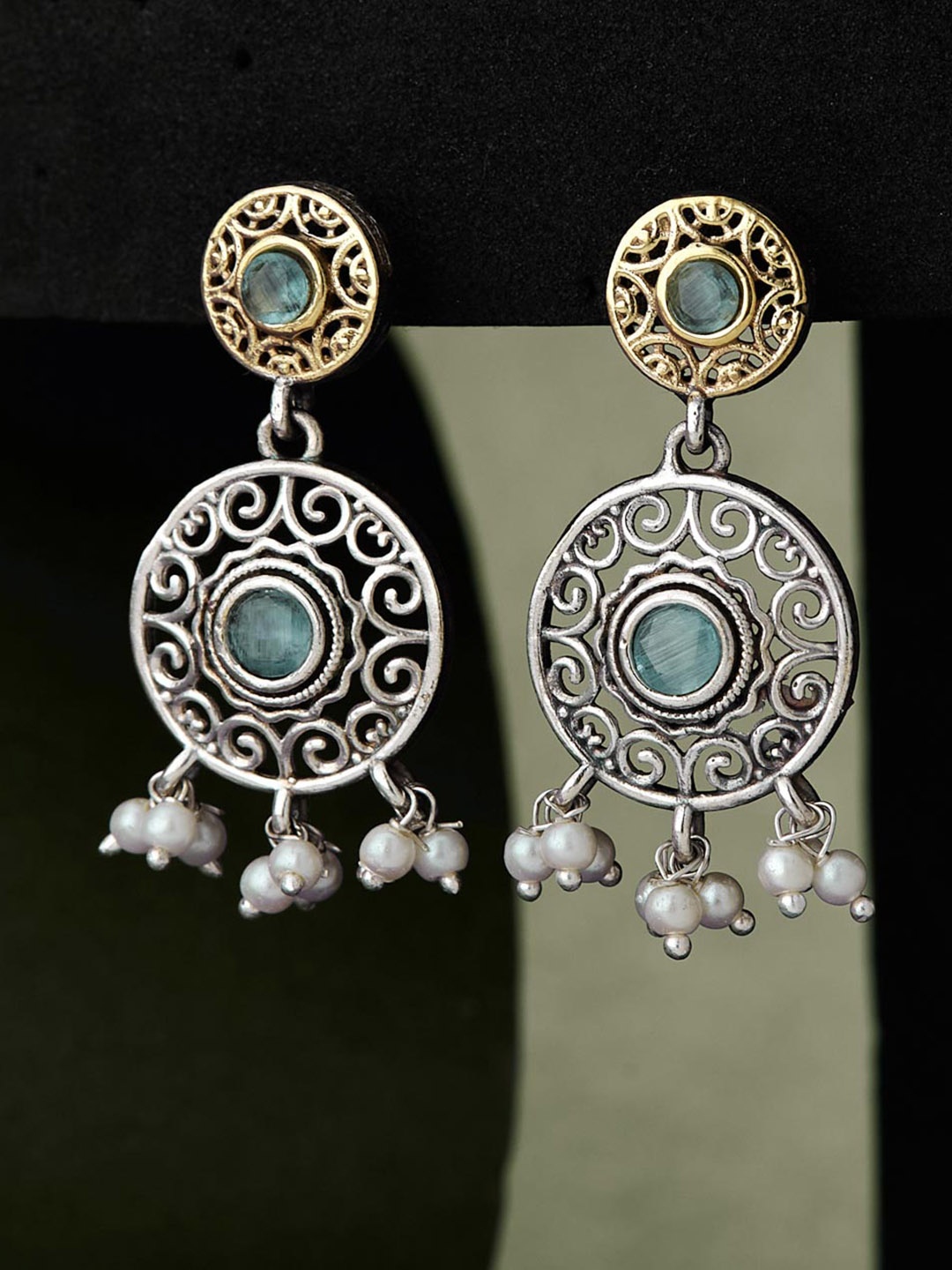 

Fabindia Artificial Stones Contemporary Drop Earrings, Silver